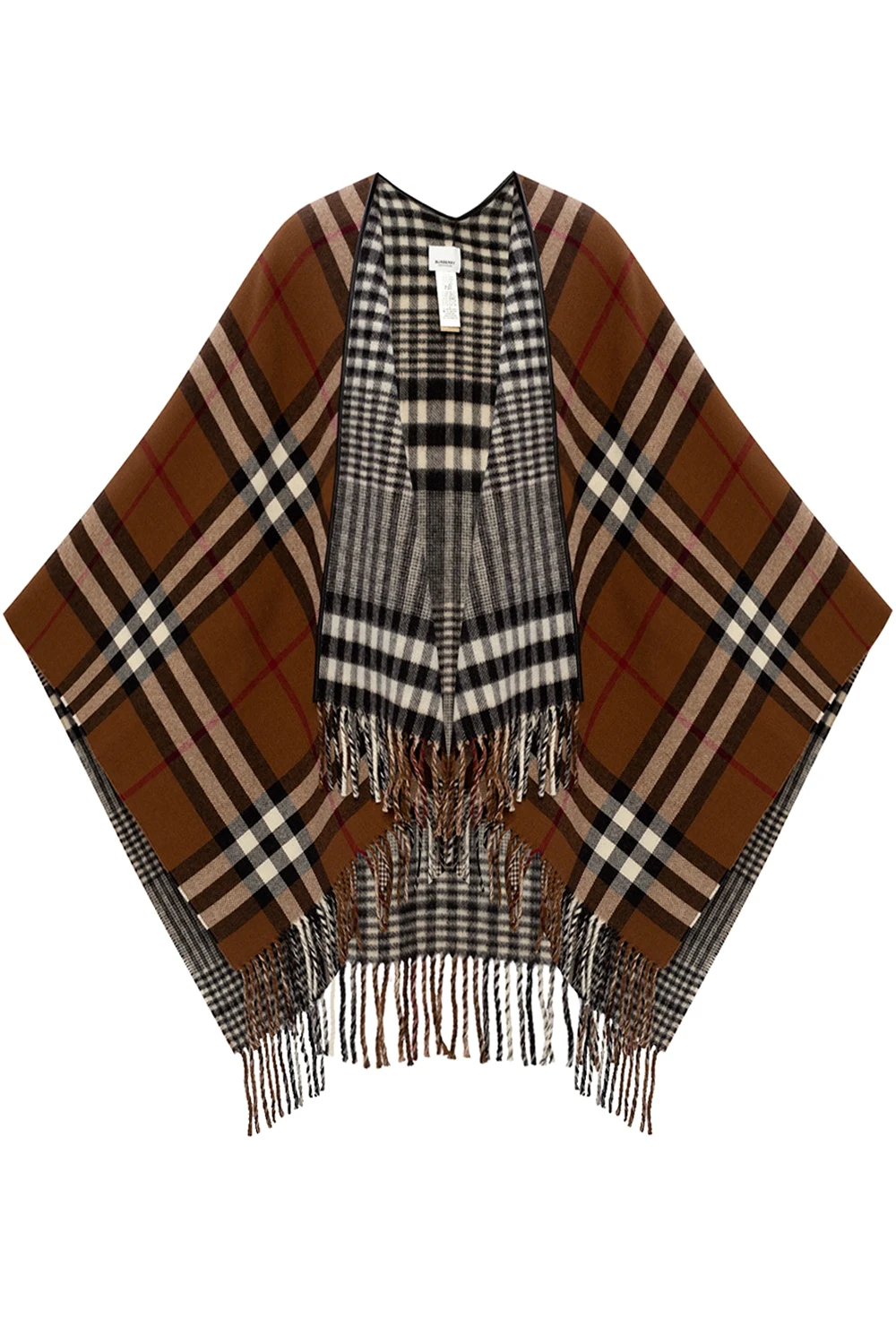 MULTICOLOUR Fringed wool poncho