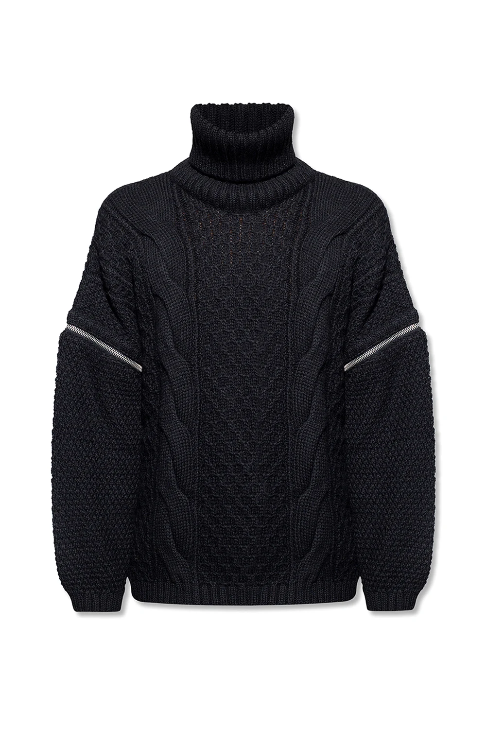 BLACK Wool turtleneck sweater