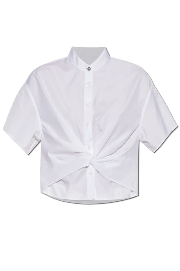 BIAŁY  Top z drapowaniem