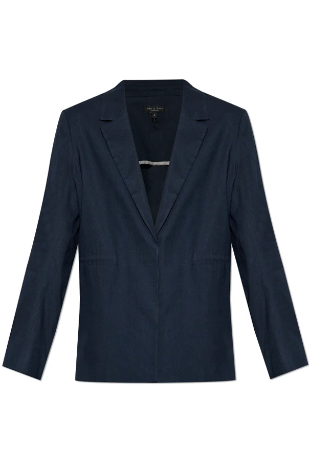 GRANATOWY Marynarka z otwartymi klapami