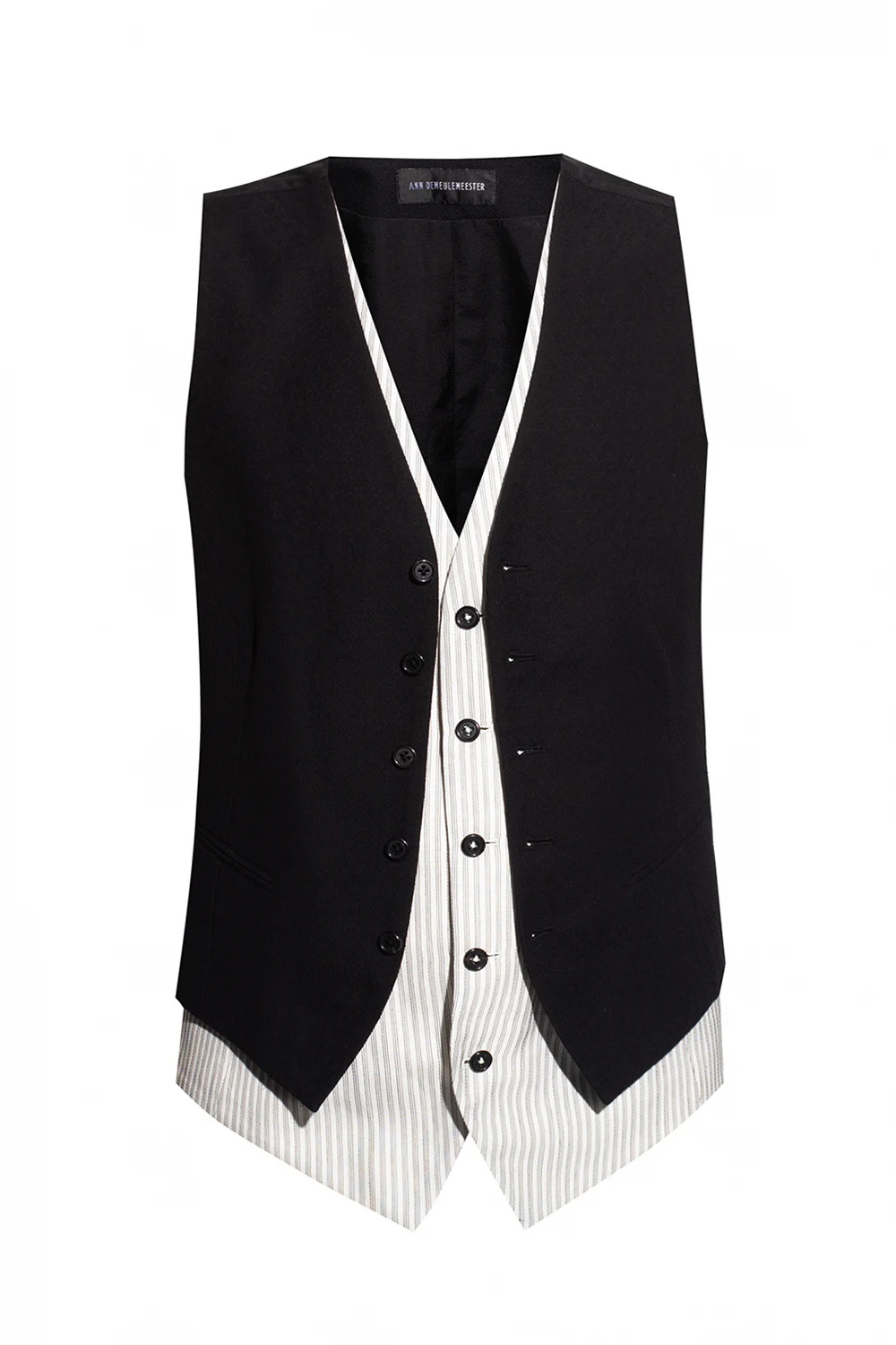 BLACK Cotton waistcoat