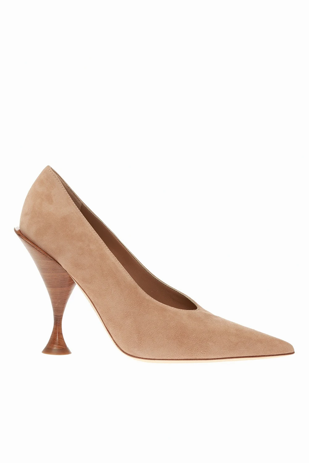 BROWN Suede pumps on decorative heel