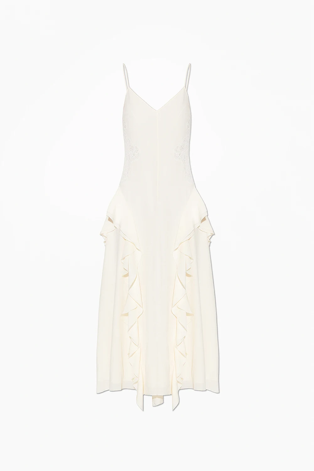 Silk dress with straps
