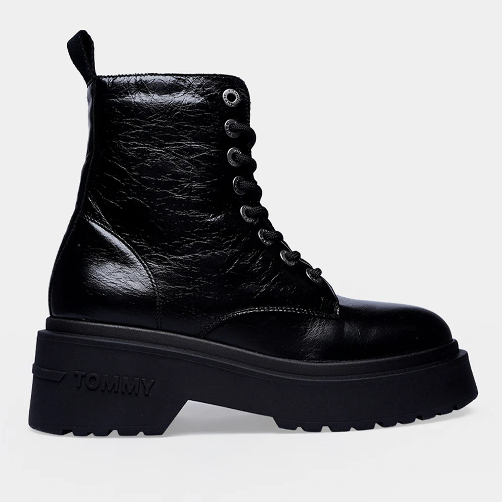 Chunky Shiny Leather Women's Boots