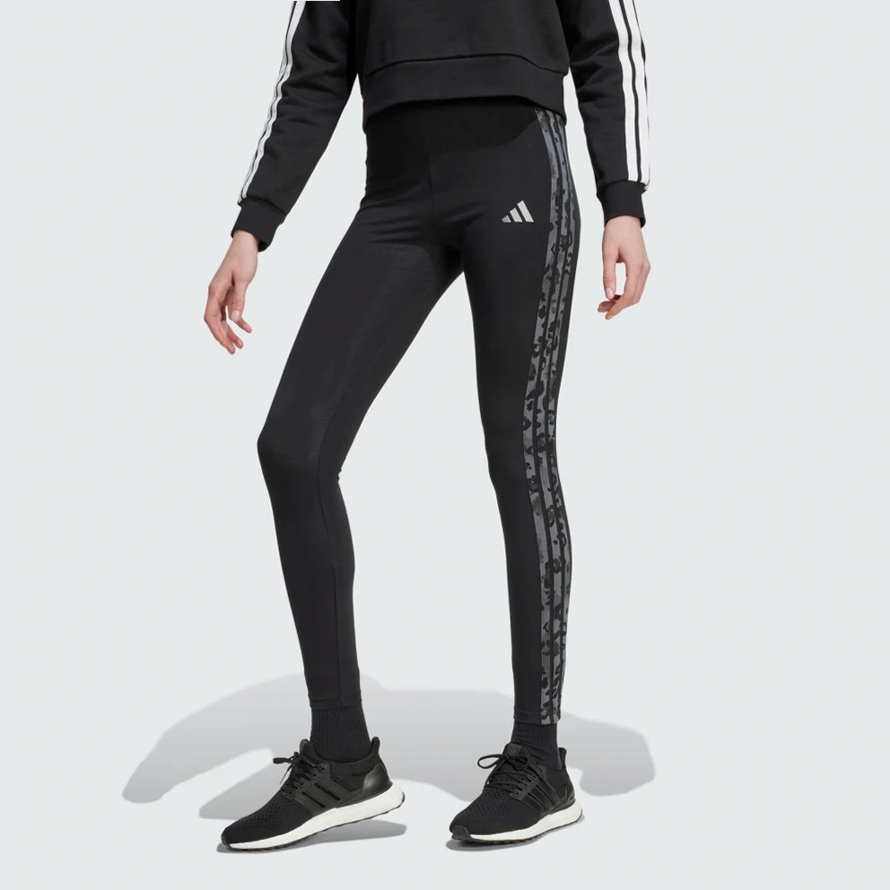 W Animal Print 3-Stripes High Rise Leggings