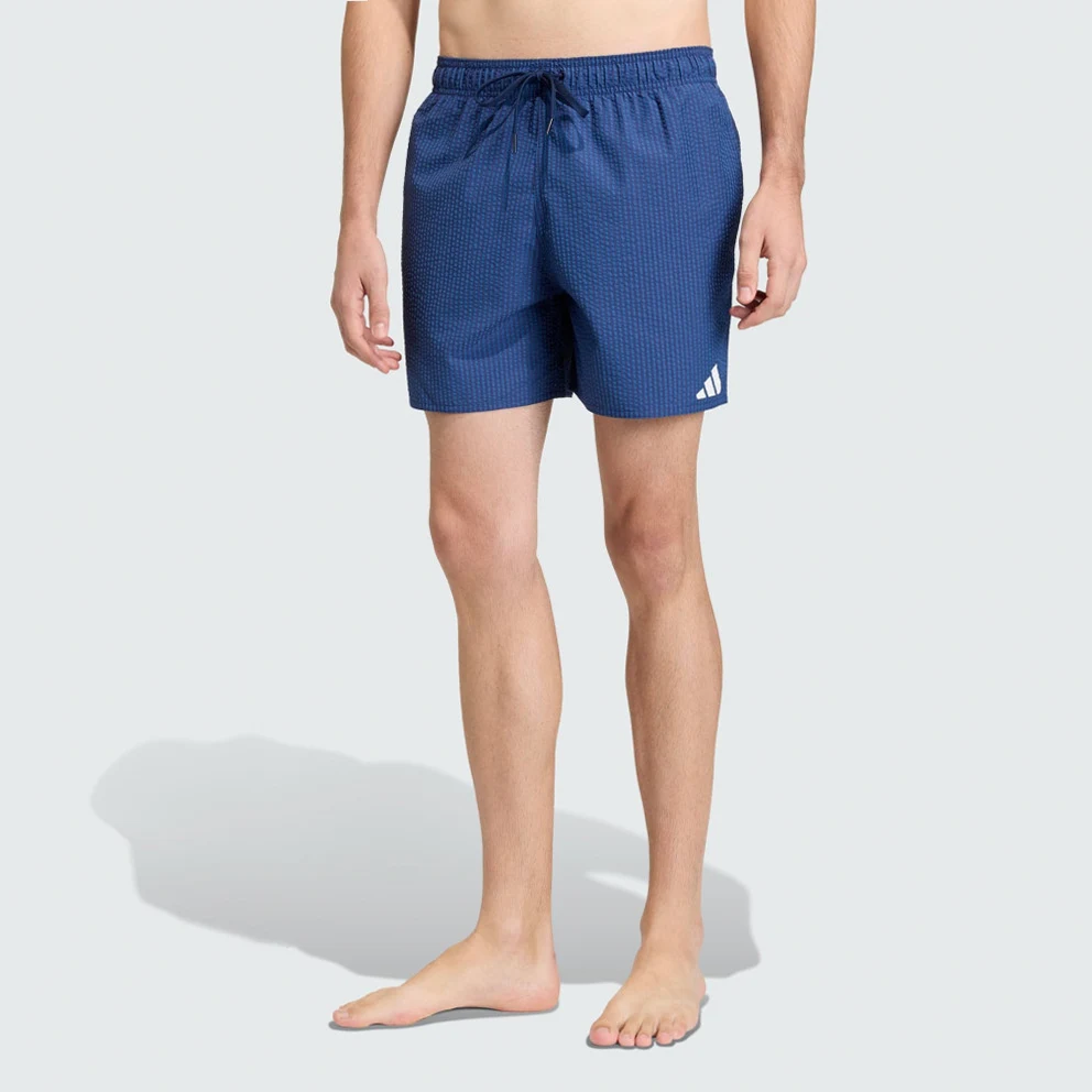 M Seersucker Stripy Swim Shorts 5-Inch