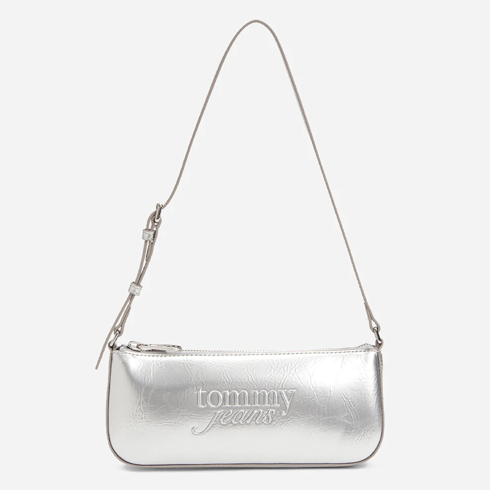 Textured Logo Shoulder Bag