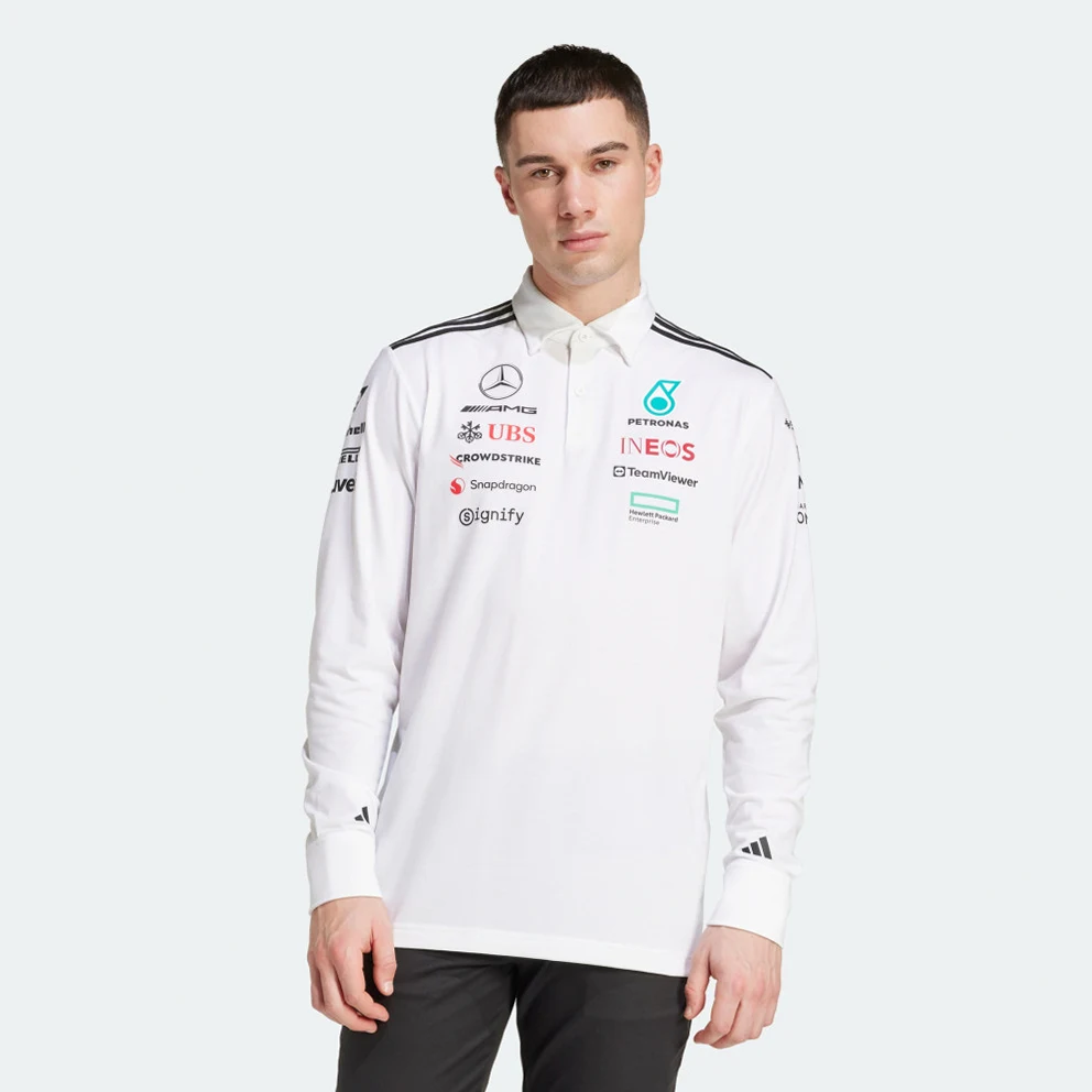 Mercedes - Amg Petronas Formula One Team Men's Polo Long Sleeve Shirt