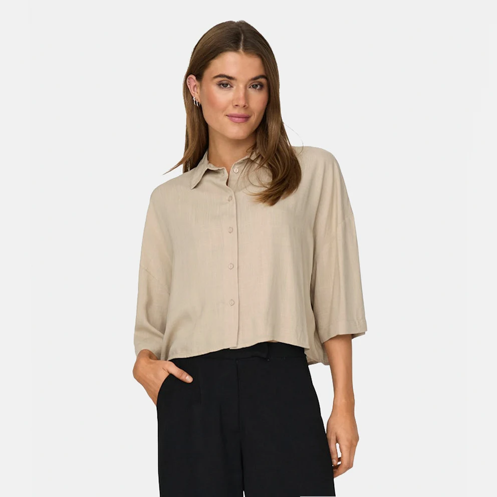 Onlastrid Women's Cropped Short Sleeve Shirt