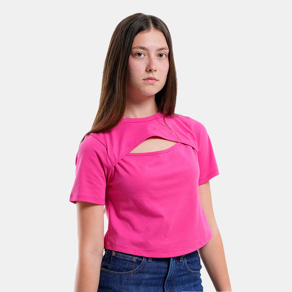W Crop Open Cut T-Shirt