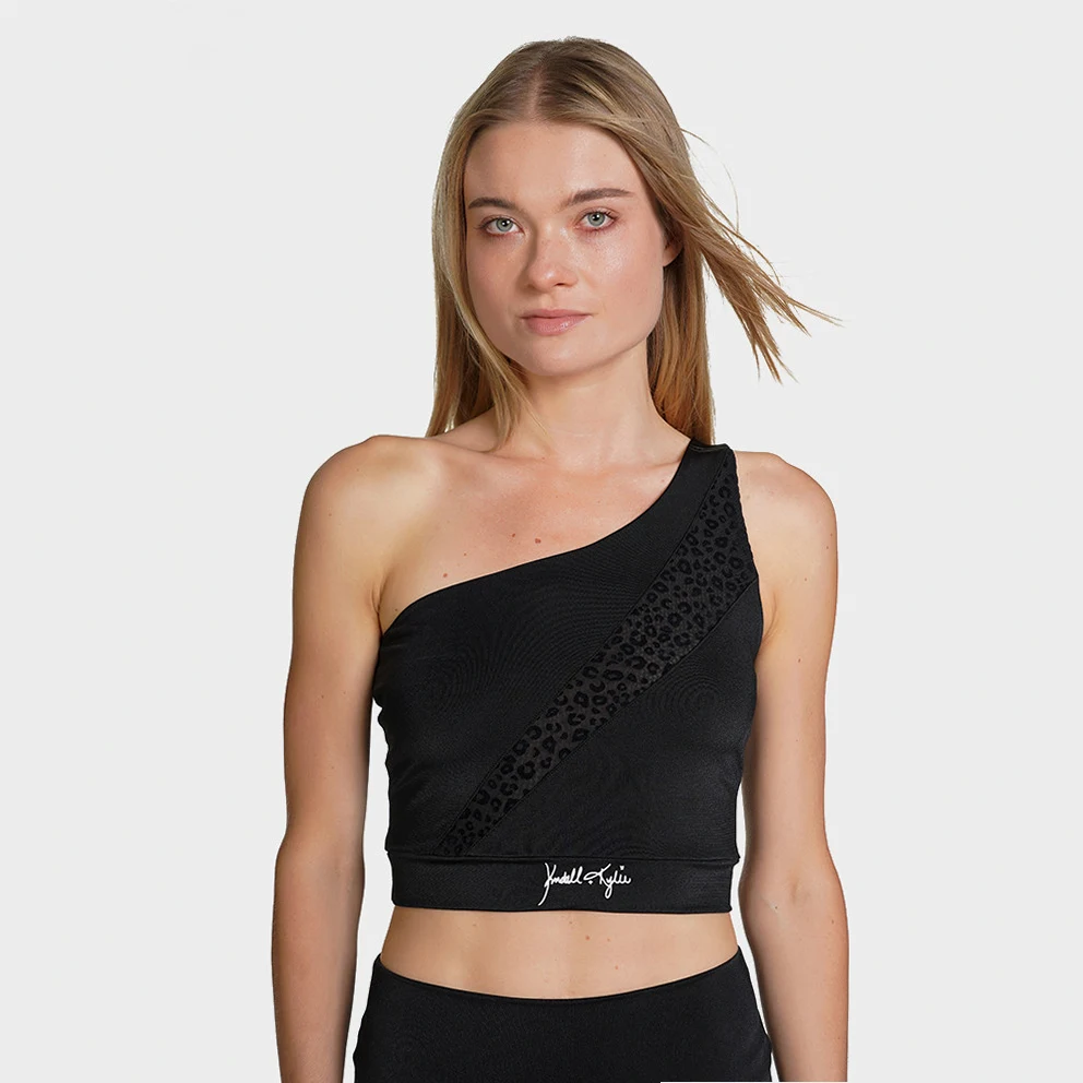 W Leo Mesh One Shoulder Top