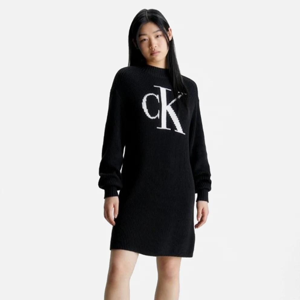 Ck Intarsia Loose Sweater Dress