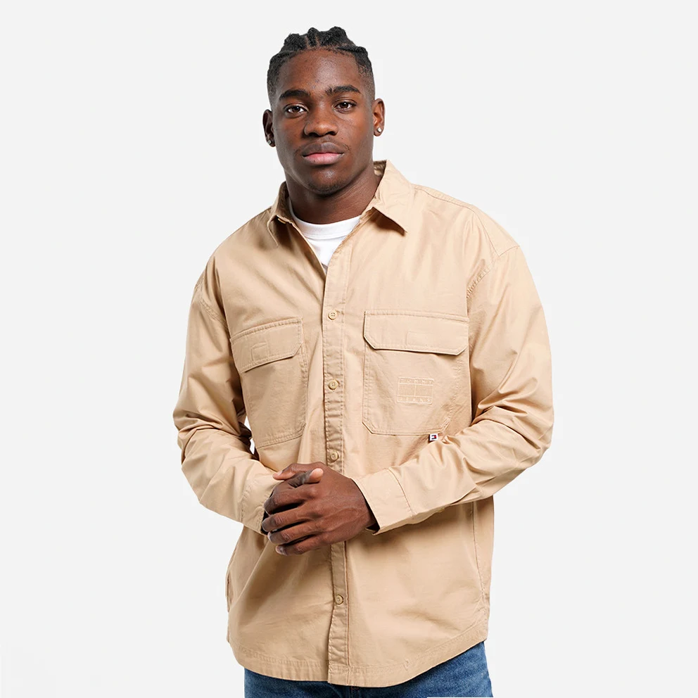 Tonal Flag Cargo Oversized Men's Shirt