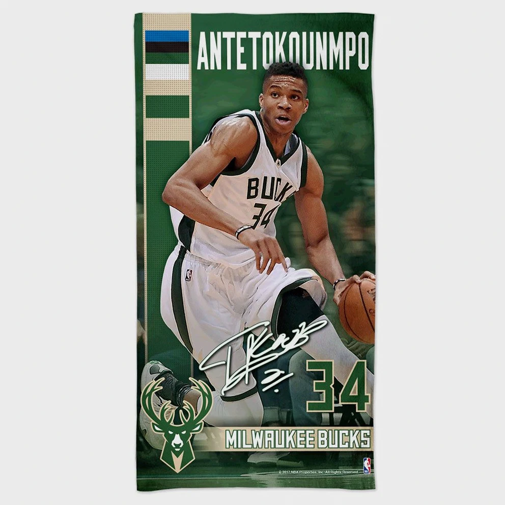 NBA Antetokounmpo Milwaukee Bucks Beach Towel 152 x 76 cm