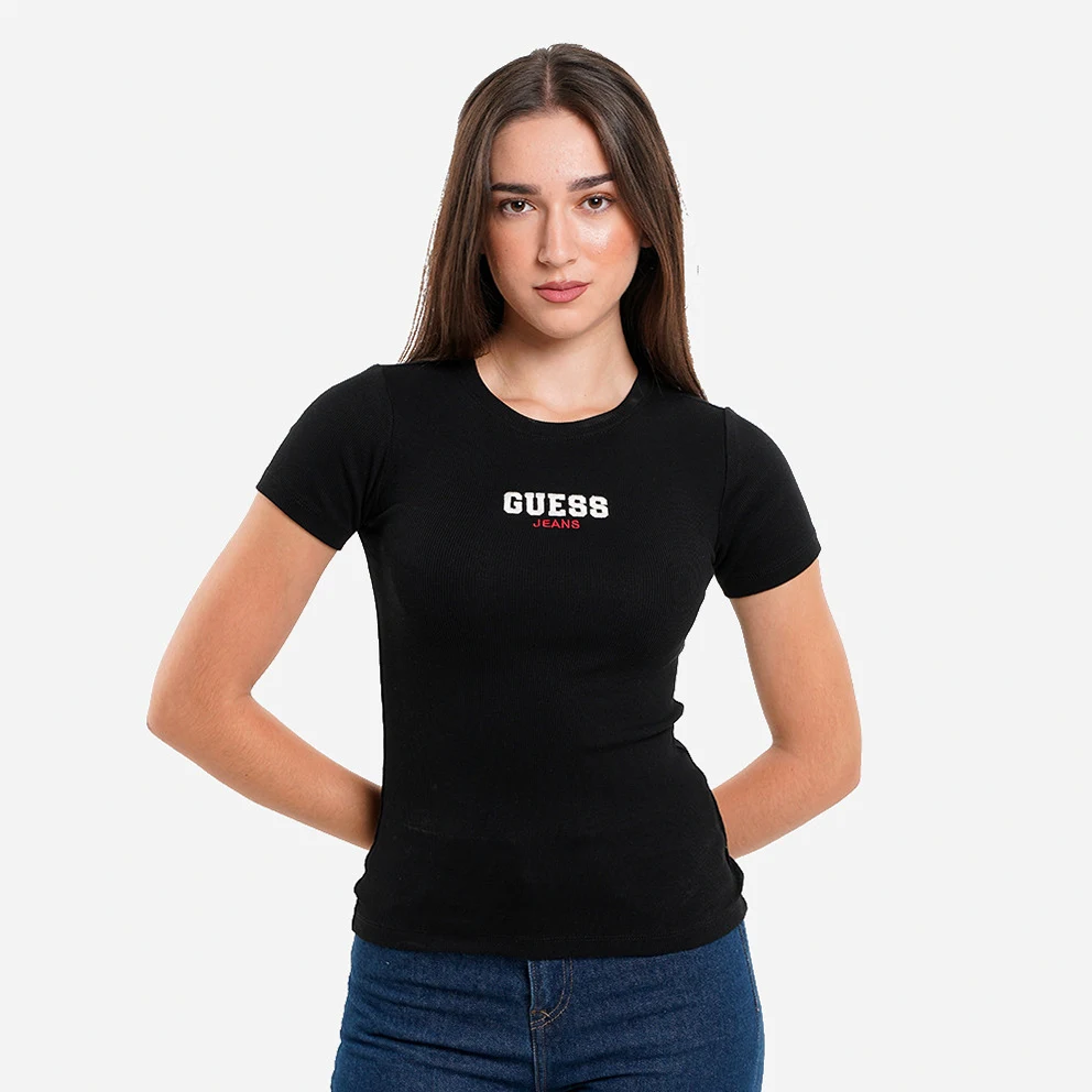 Gj Ss Cn Slim Rib Emb Tee Μπλουζα Γυναικειο