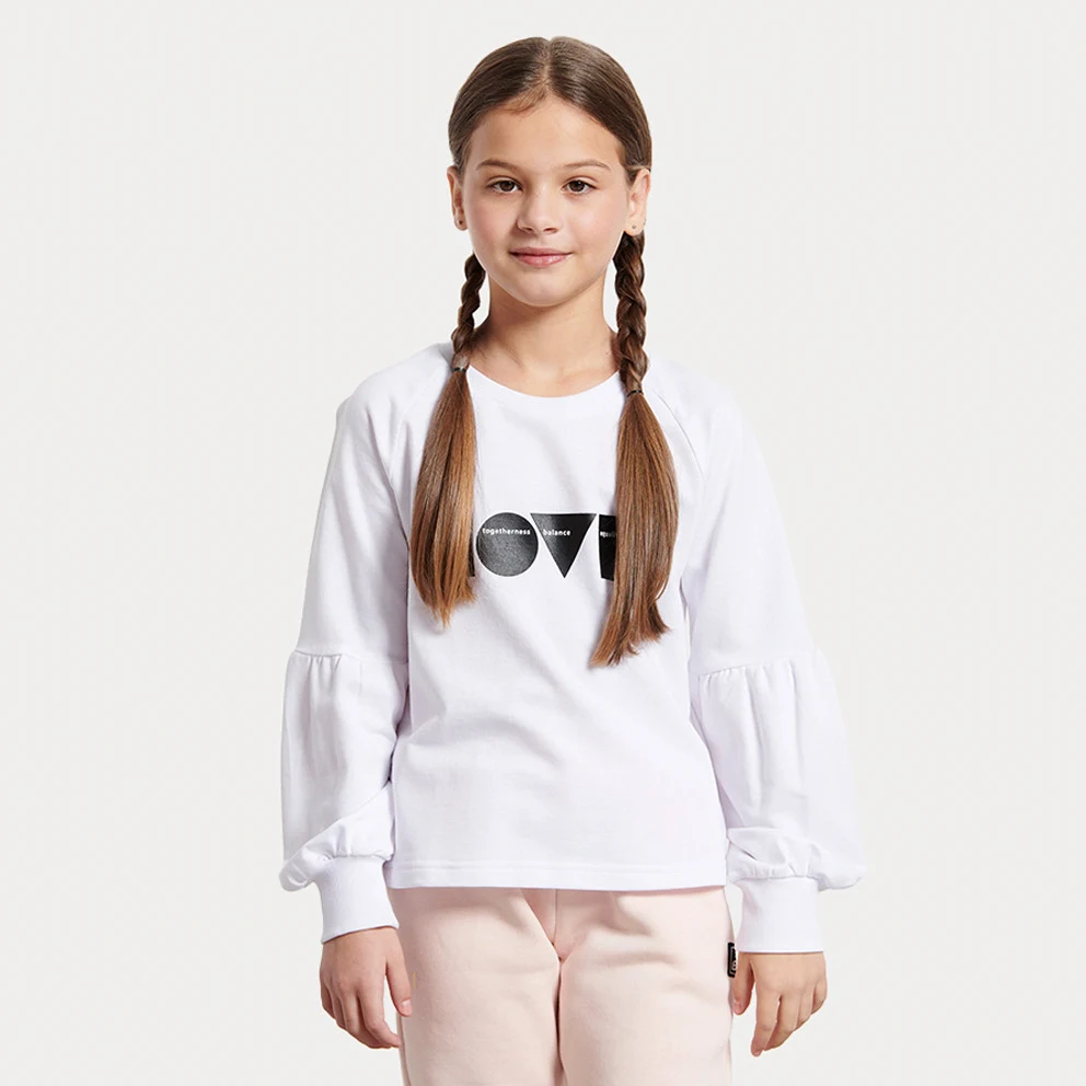 Cropped Kids'  Blouse with Long Sleeves