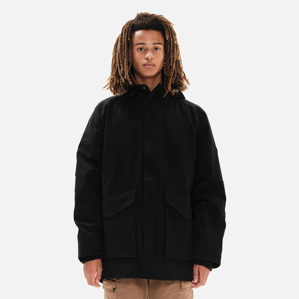 Men's Parka Jacket With Fur-Trimmed Hood