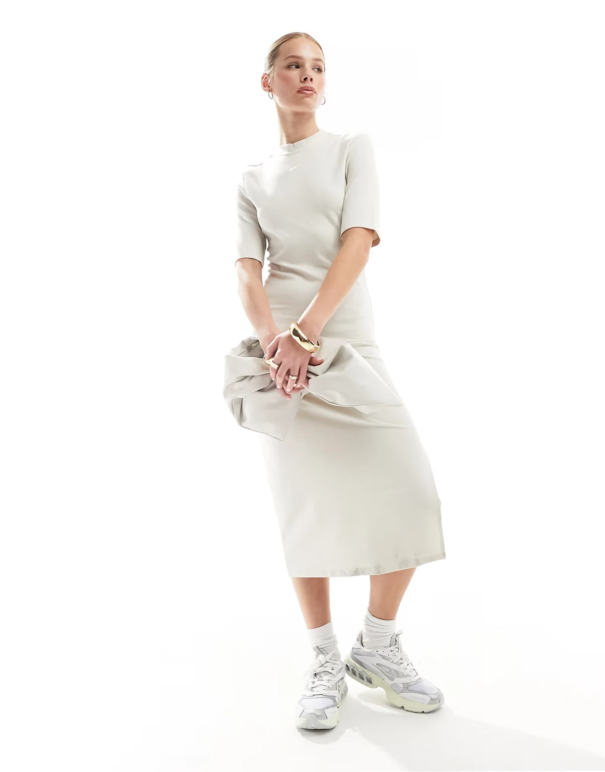 Essentials midi dress in cream