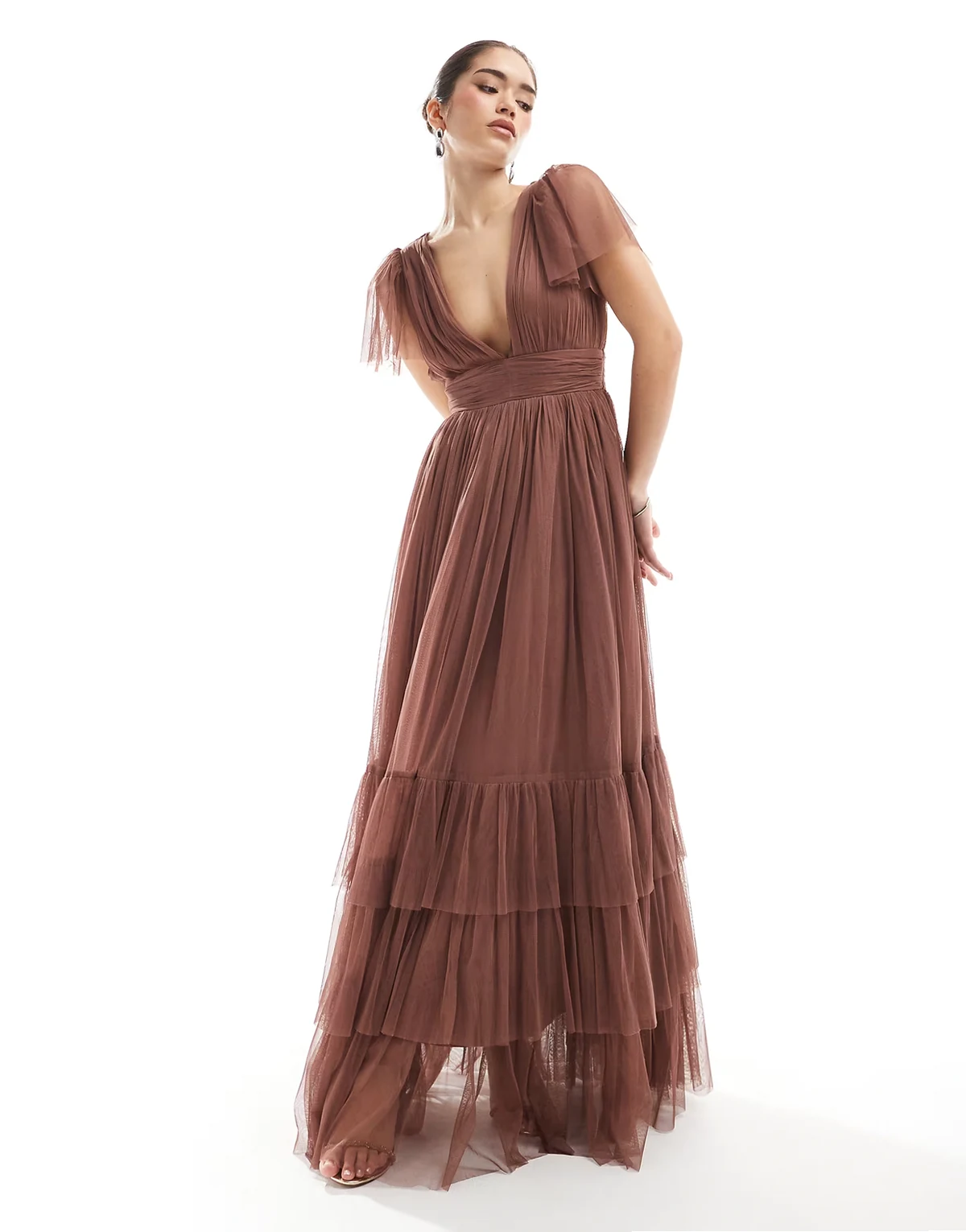 Bridesmaid Madison maxi dress in warm brown