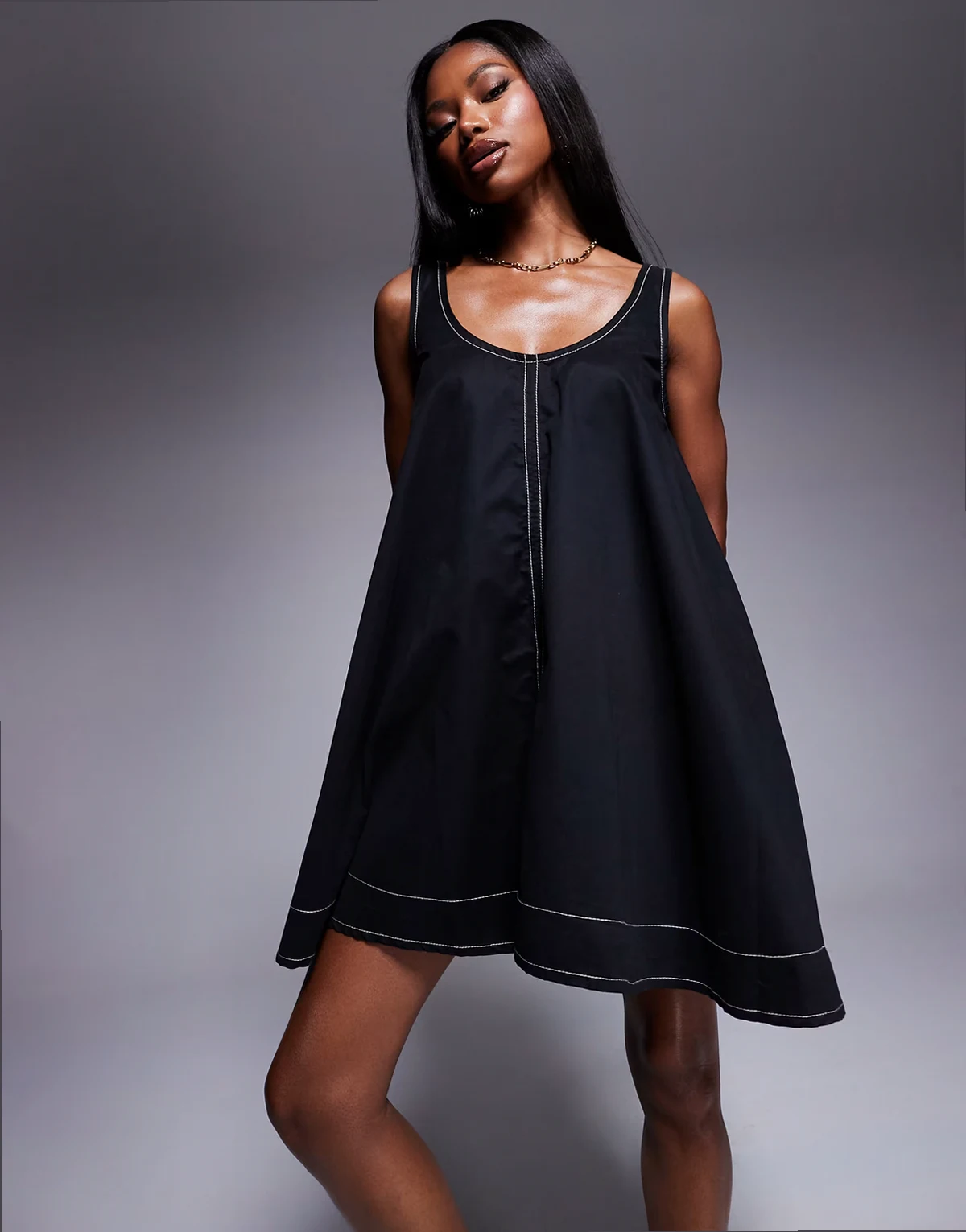 swing mini dress in black