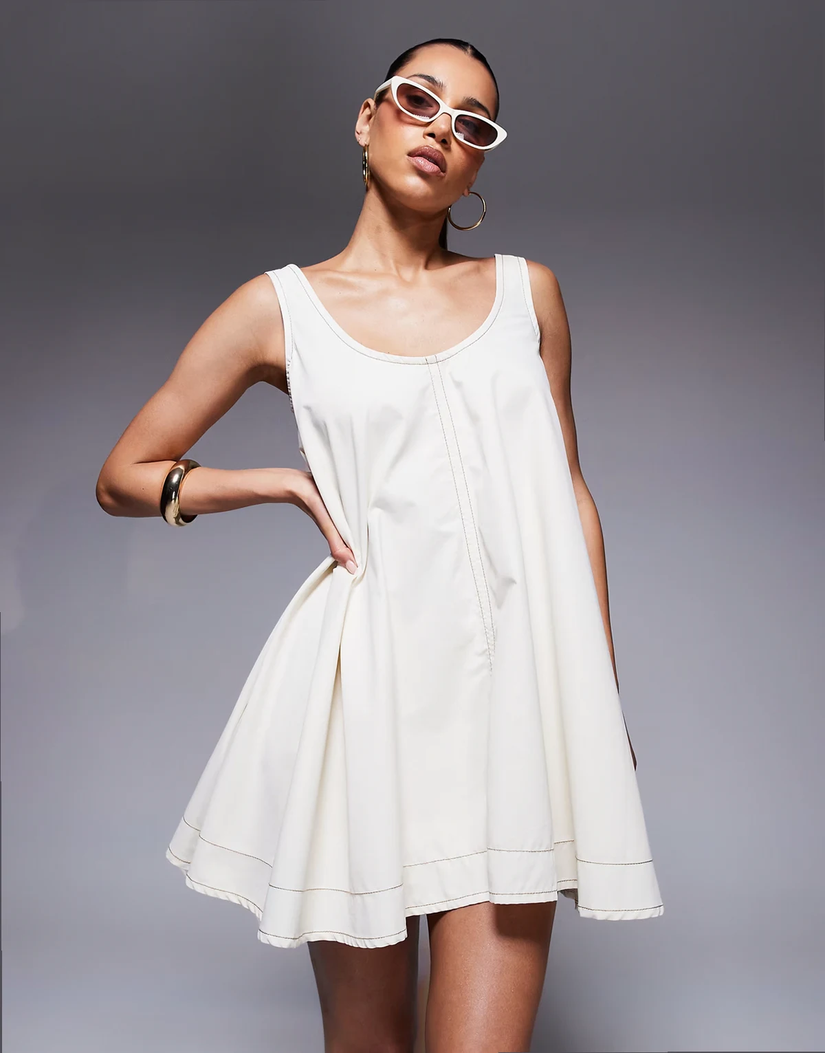 mini swing dress in cream