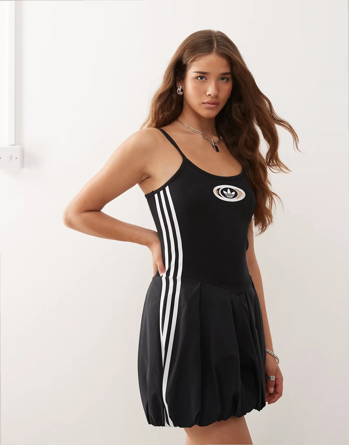 Campus balloon dress in black
