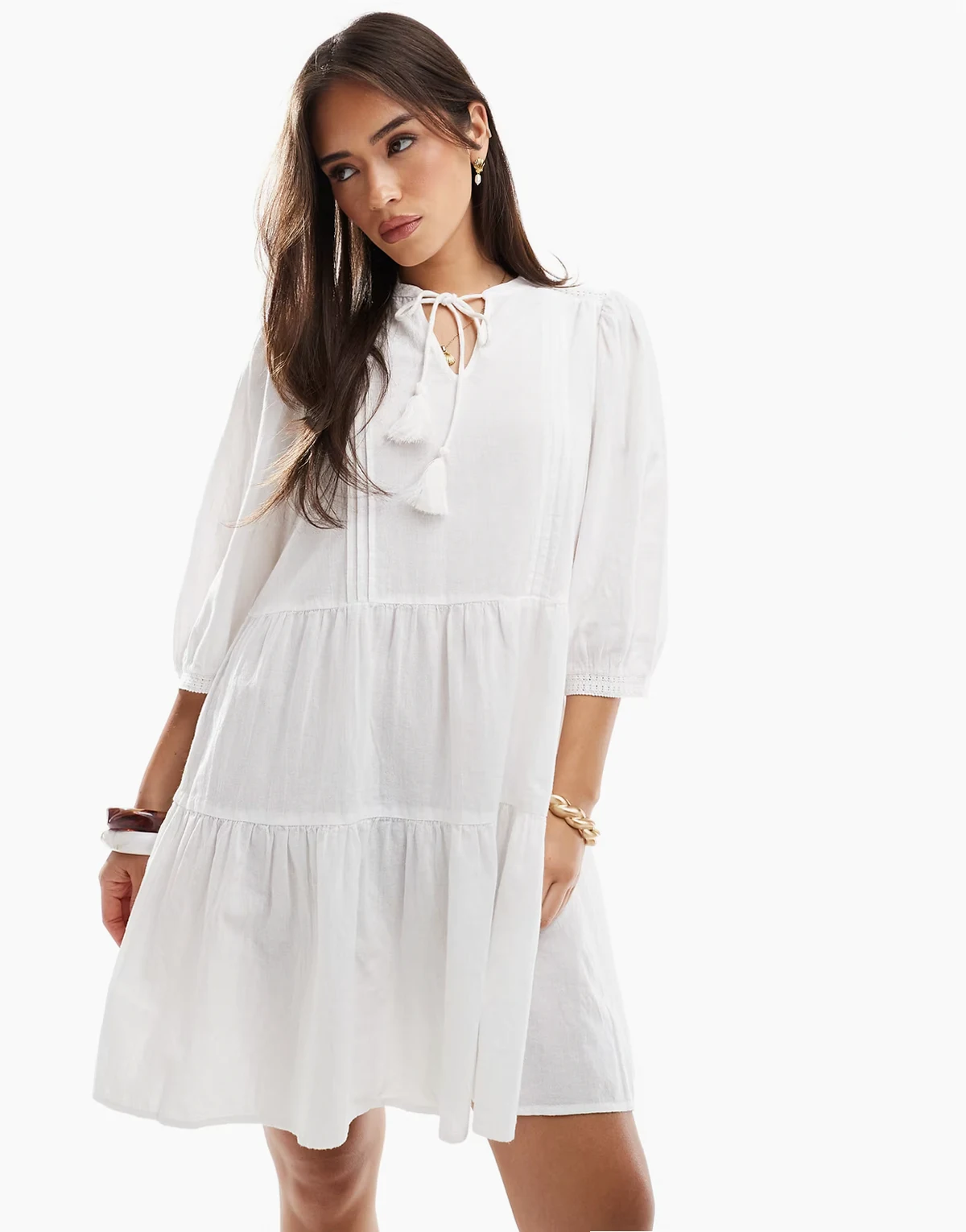 – Mini-Hängerkleid in Weiß