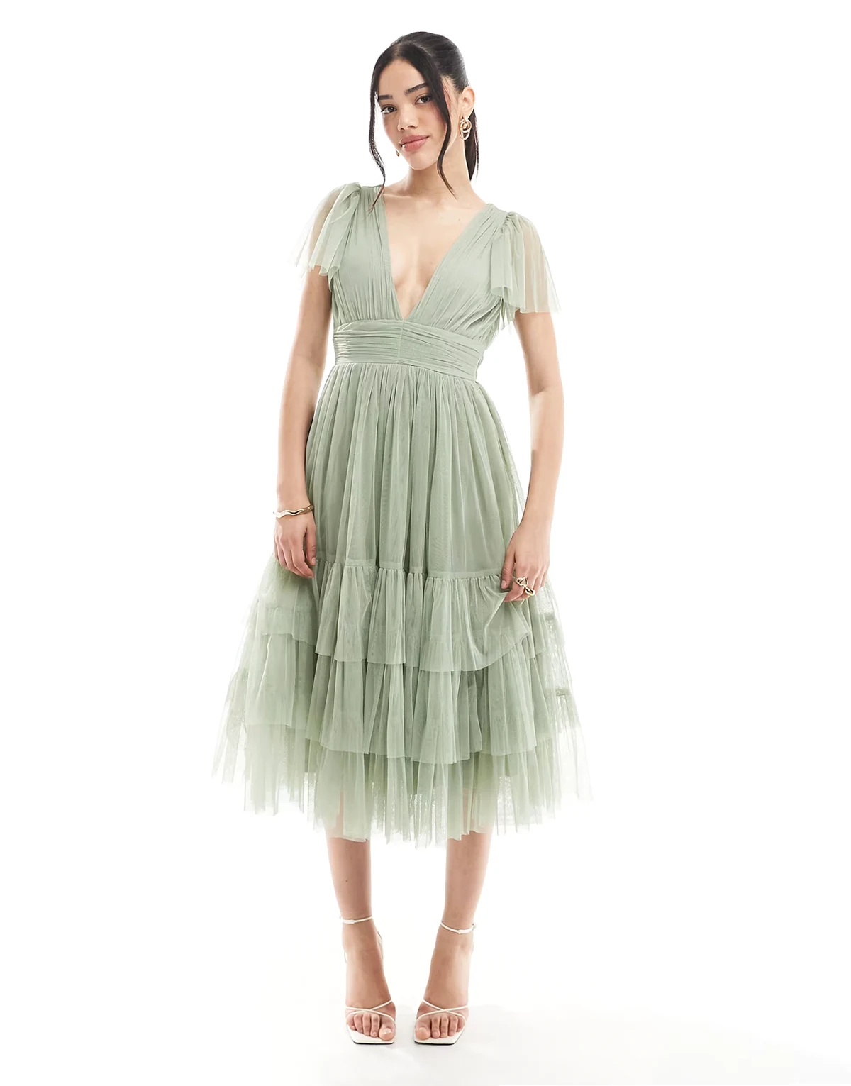 Bridesmaid Madison midi dress in dusty sage