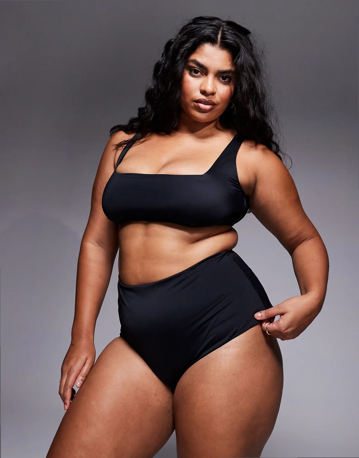 ASOS DESIGN Curve Maya mix and match bikini set in black