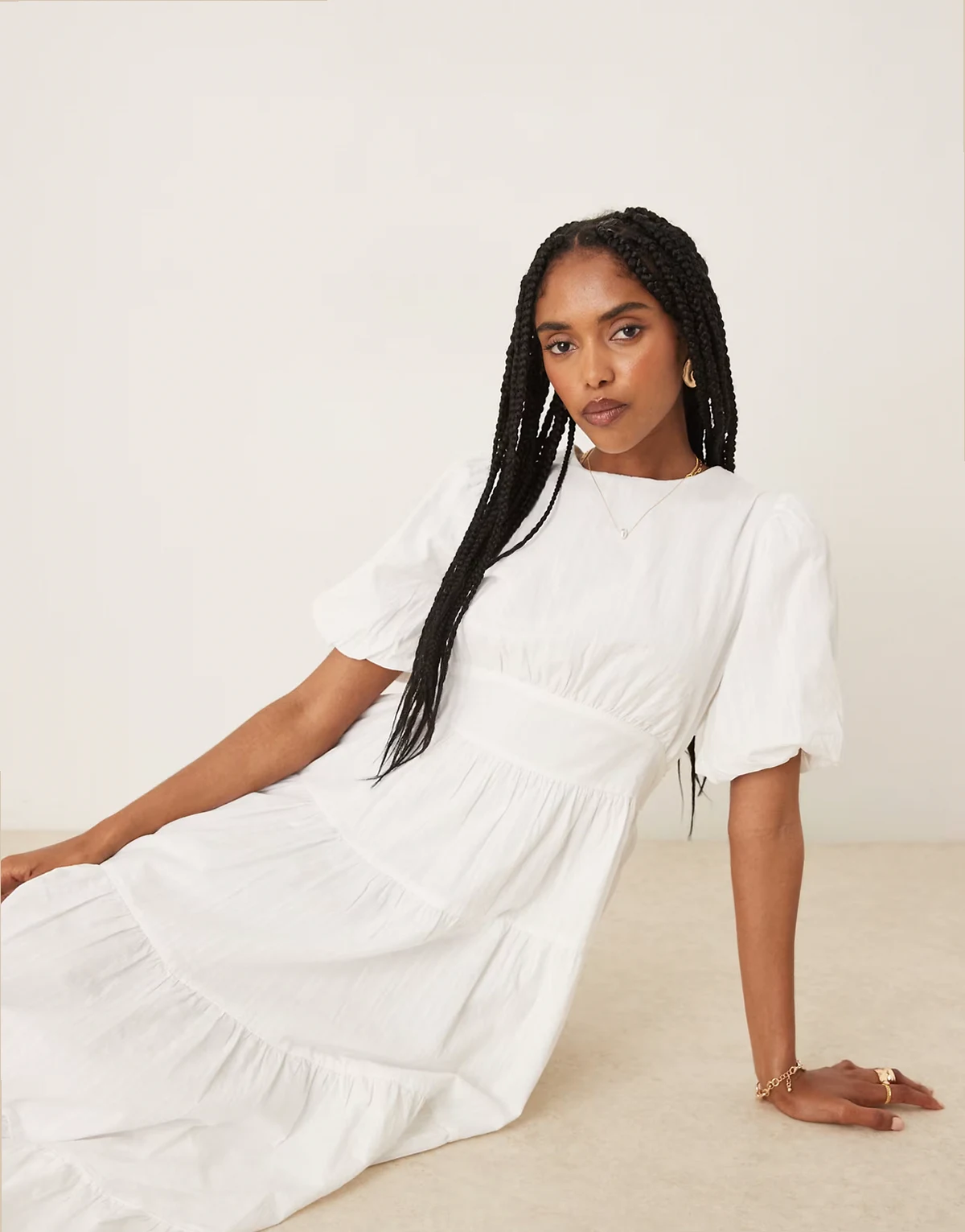 Ricky midi dress in white
