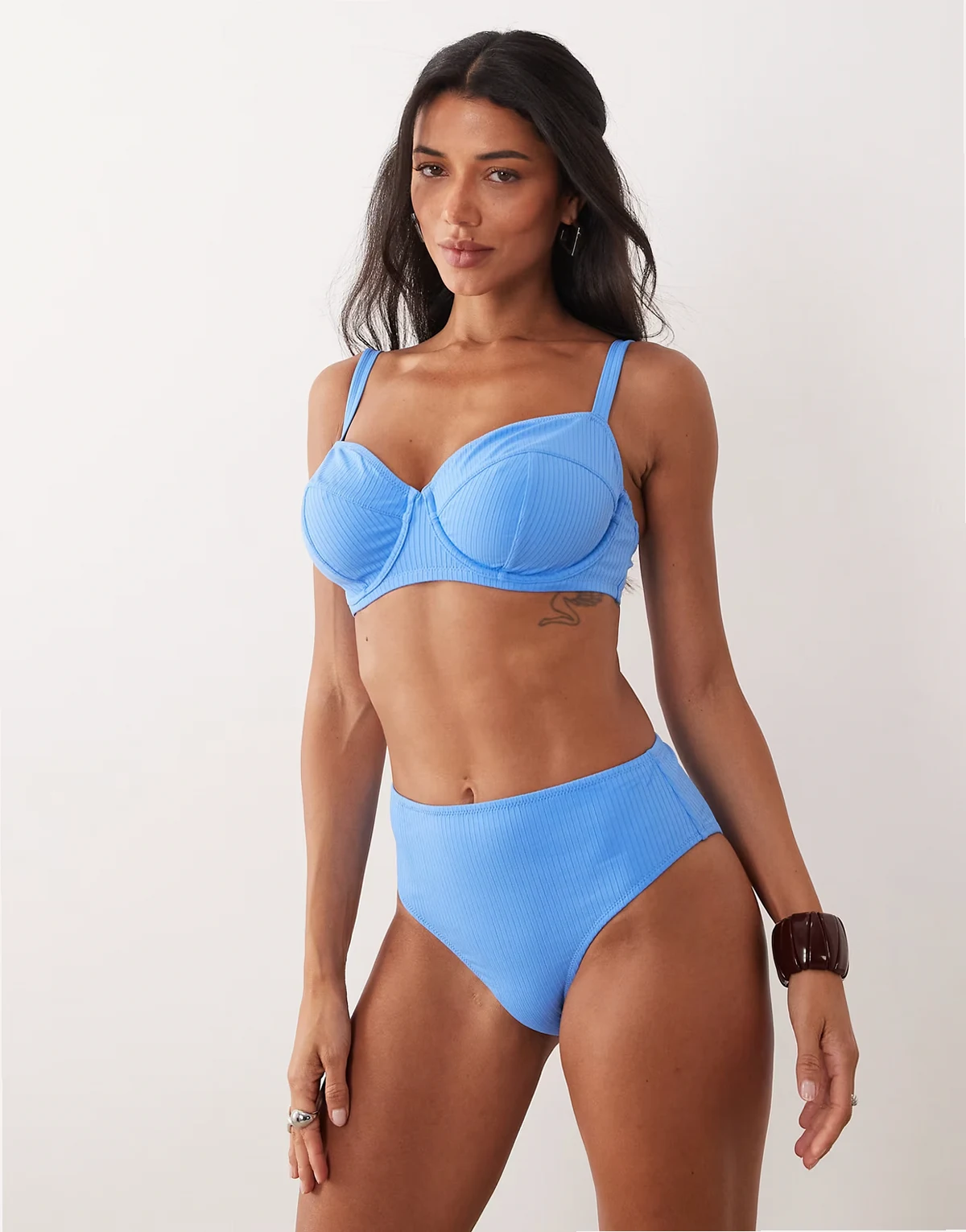 bikini in textured blue