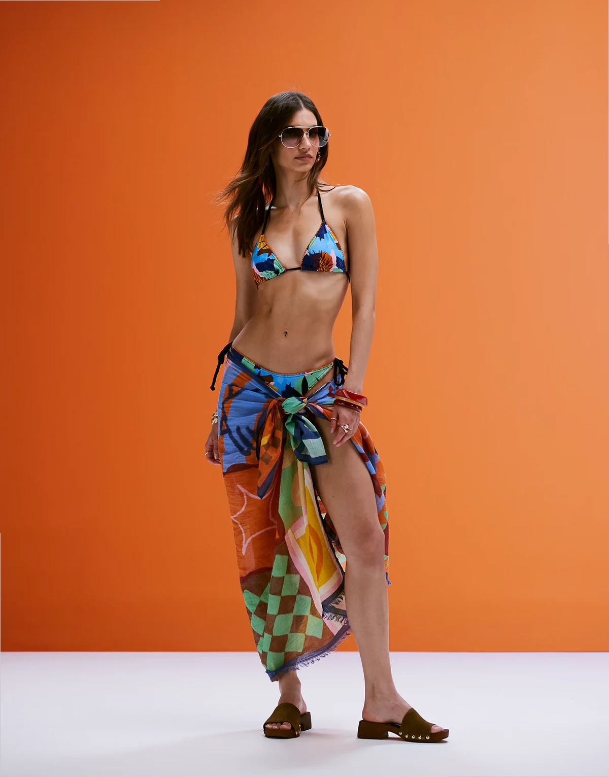Barbara bikini set with rope detail in abstract print
