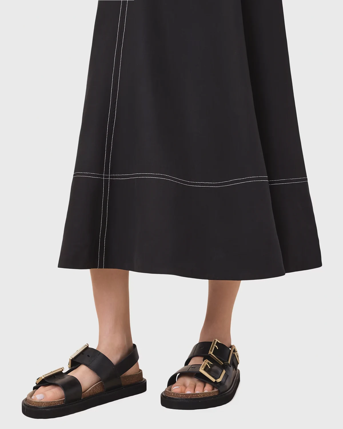 Isla leather sandals in black