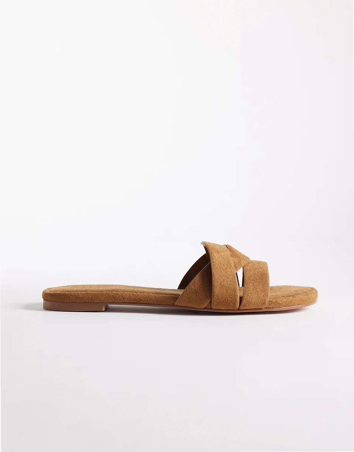 Simmi London Jade flat sandals in tan suedette