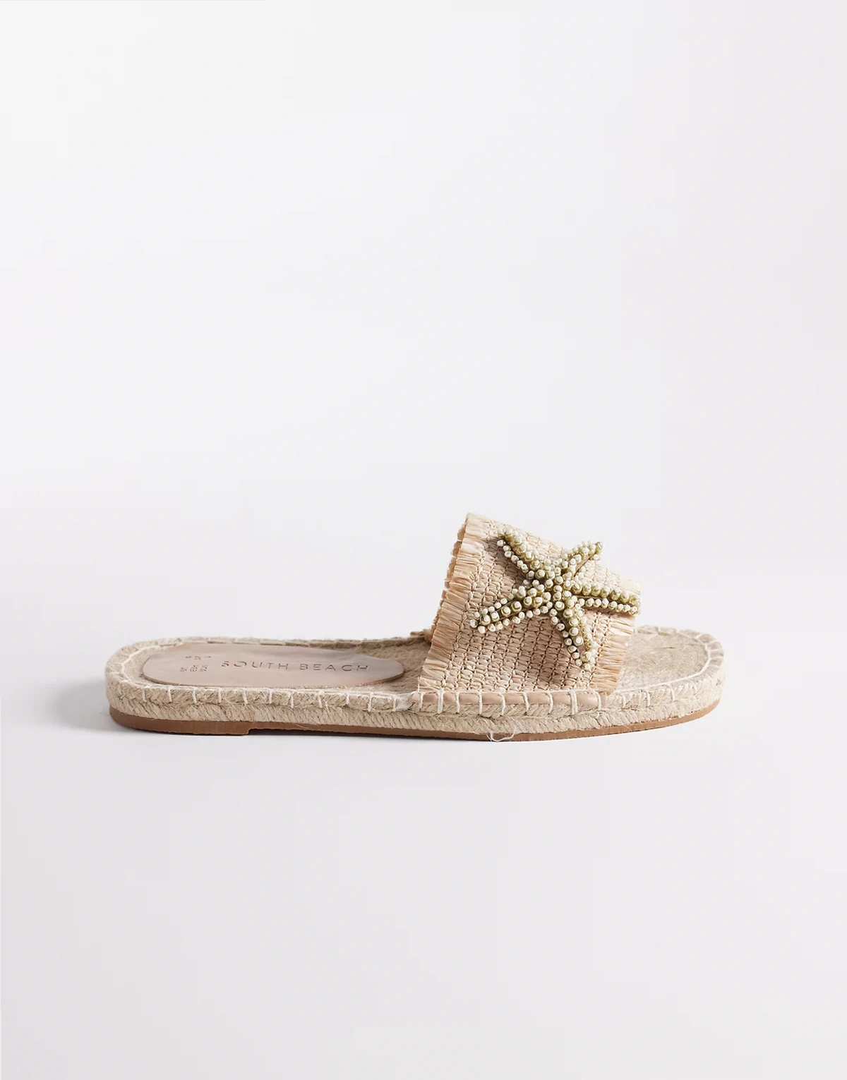 – Sandalen in Natur mit Seestern-Motiv auf Riemen