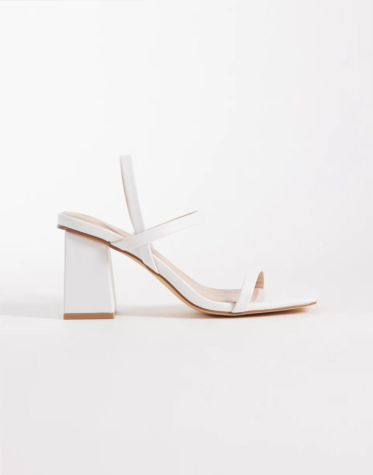 Ash strappy mid block heeled sandals in white