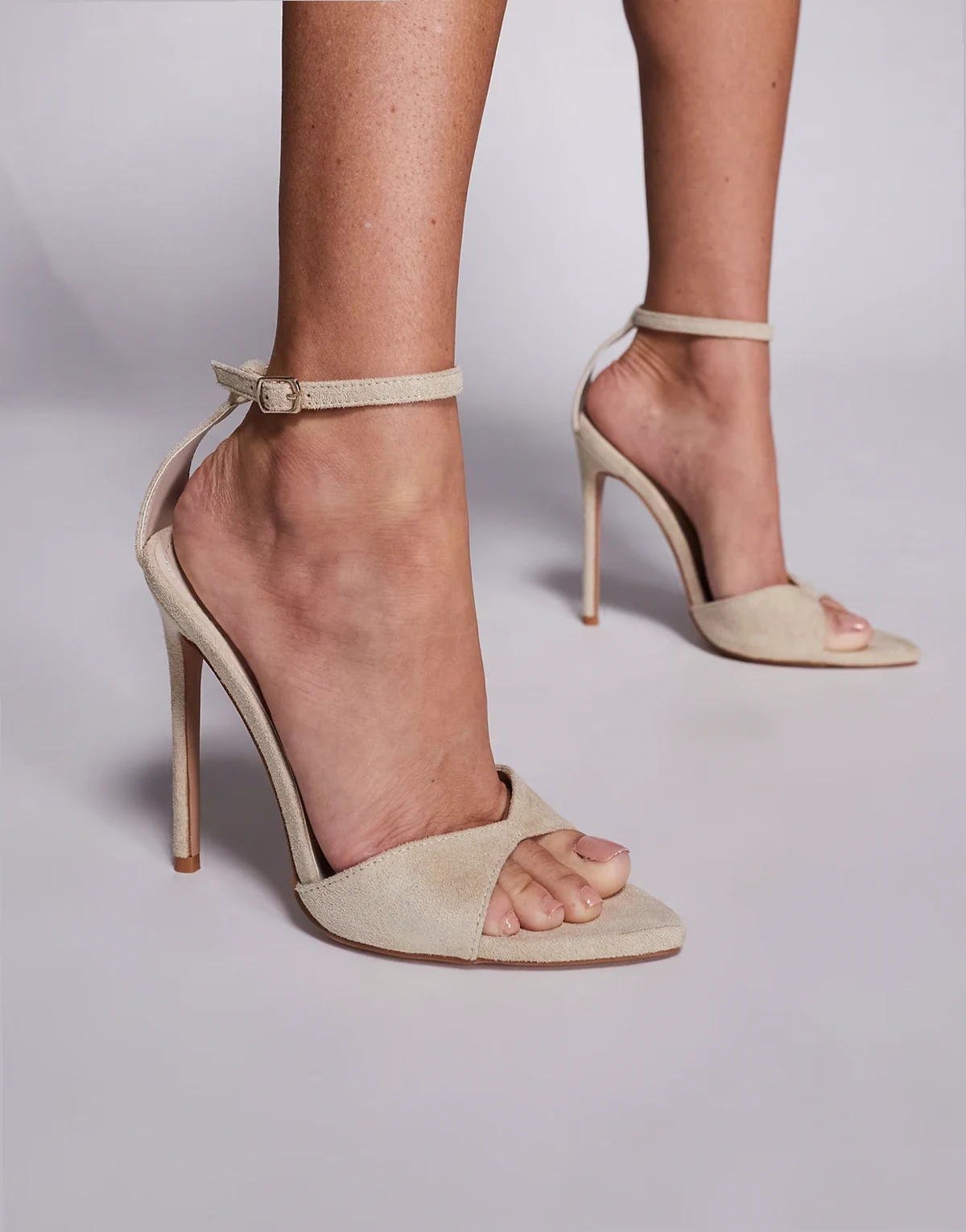 SIMMI London Eavie heeled sandals in taupe suedette