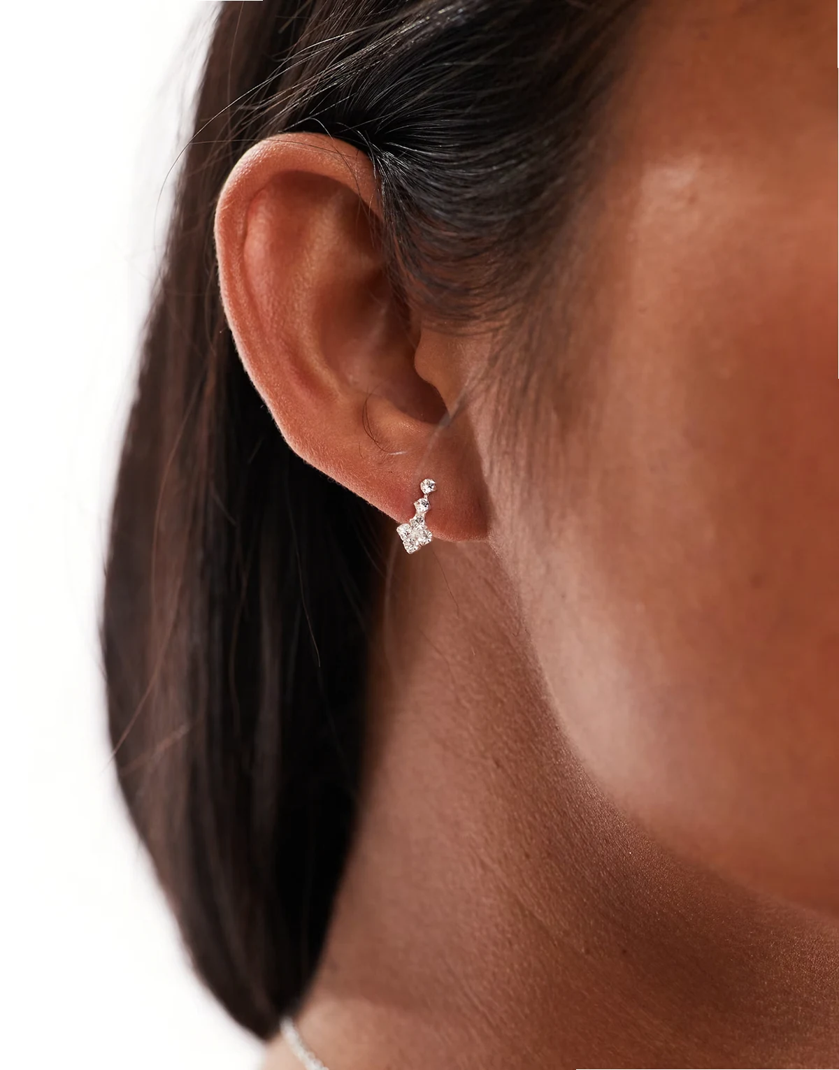 – Wiszące kolczyki wkrętki ze srebra wysokiej próby z kryształków