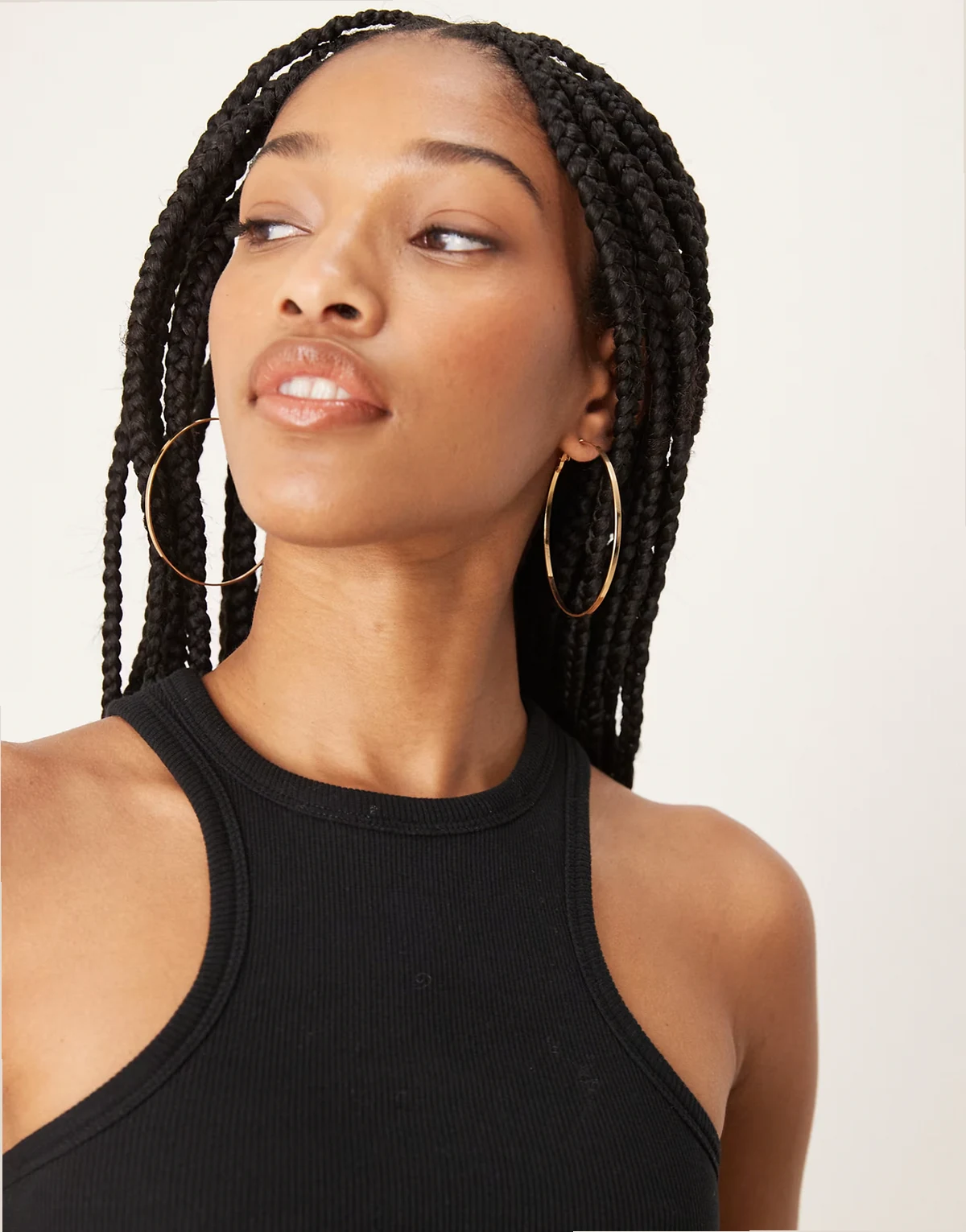 60mm flat hoop earrings in gold