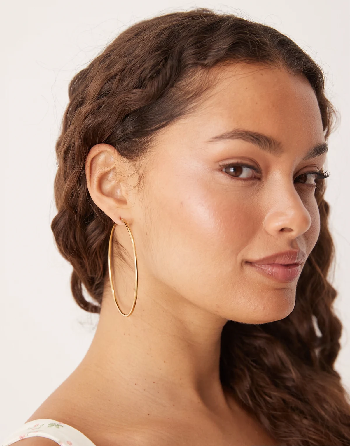 70mm hoop earrings in 18kt gold plated stainless steel