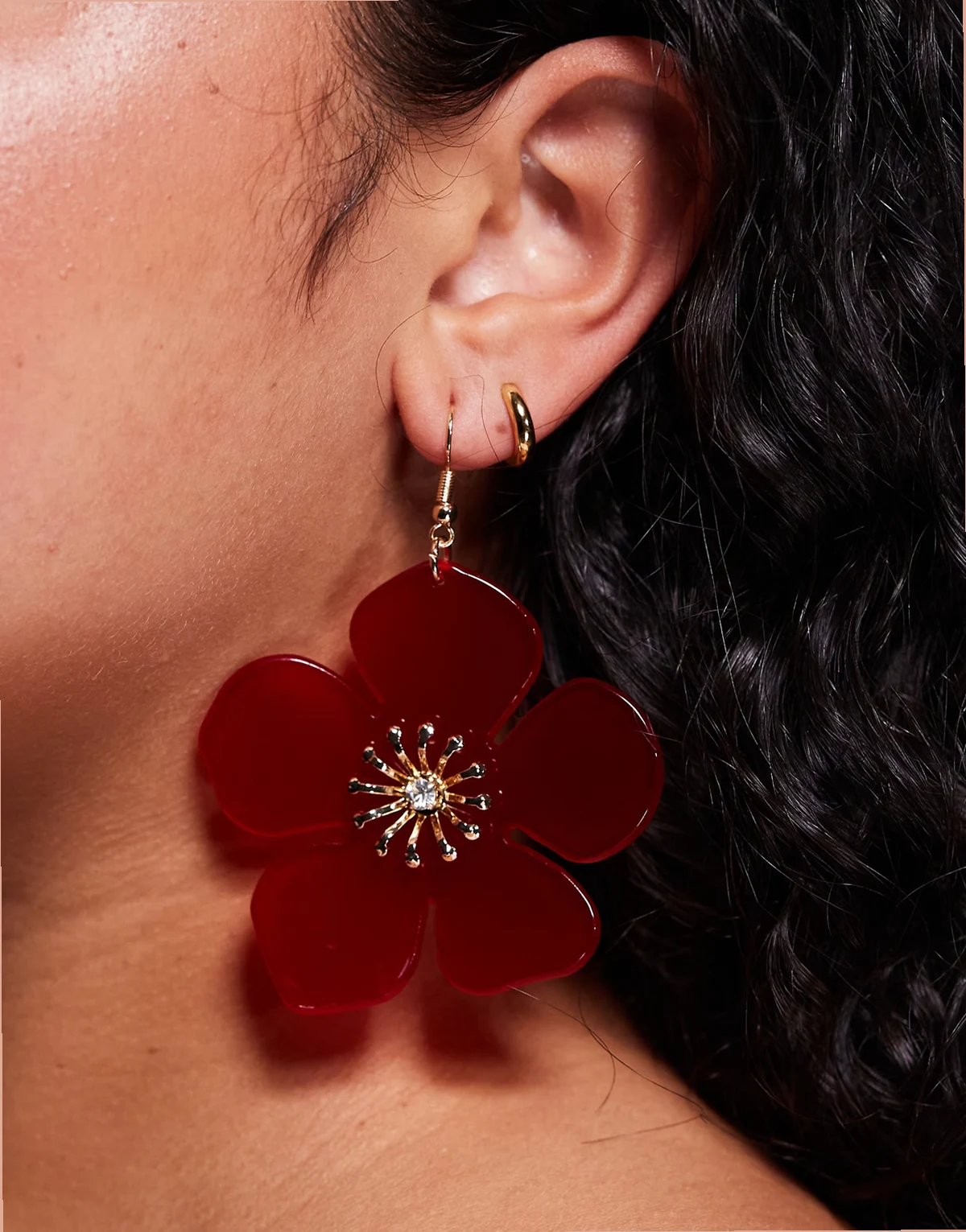 – Bordowe kolczyki-koła