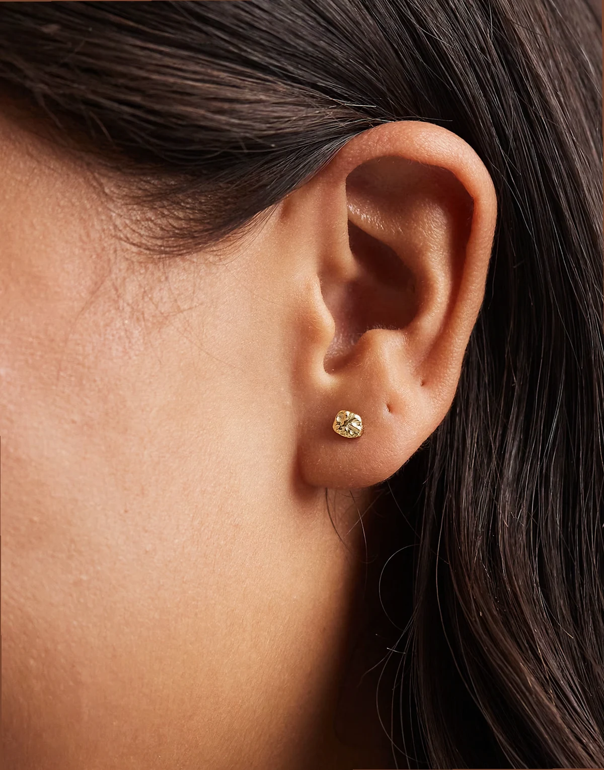 gold plated molten stud earrings