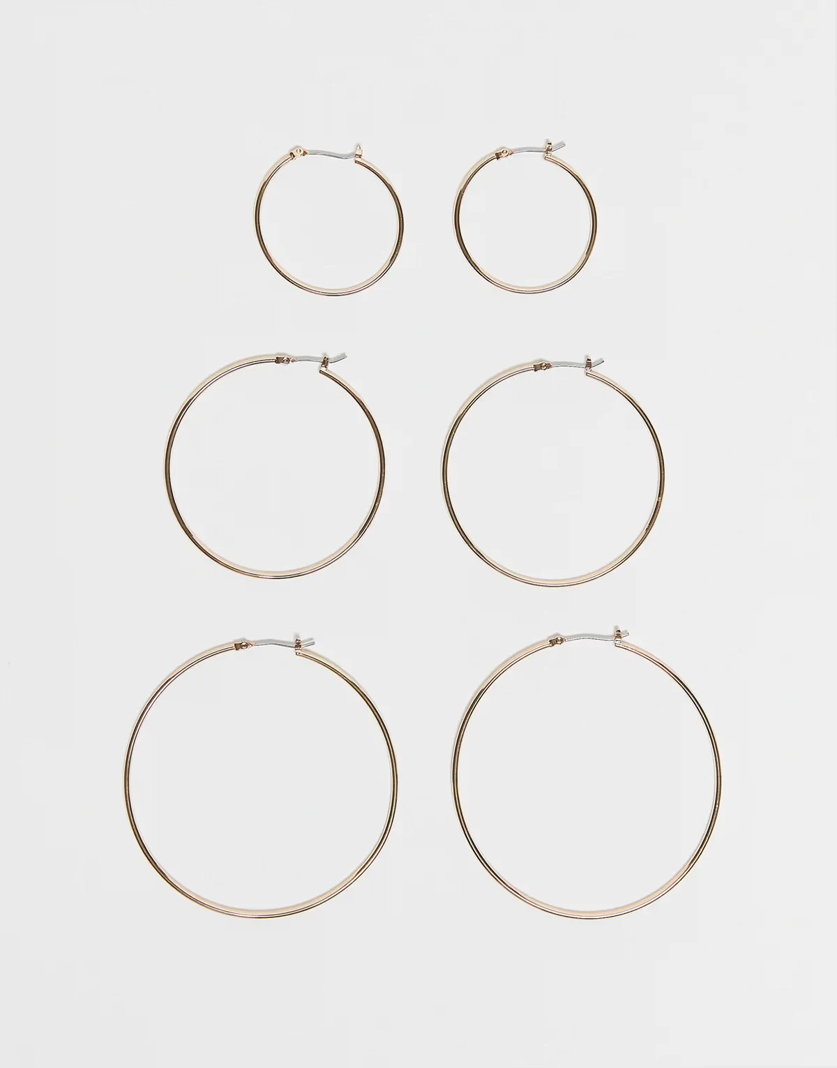 – Daily – Zestaw 3 par kolczyków-kół w złotym kolorze