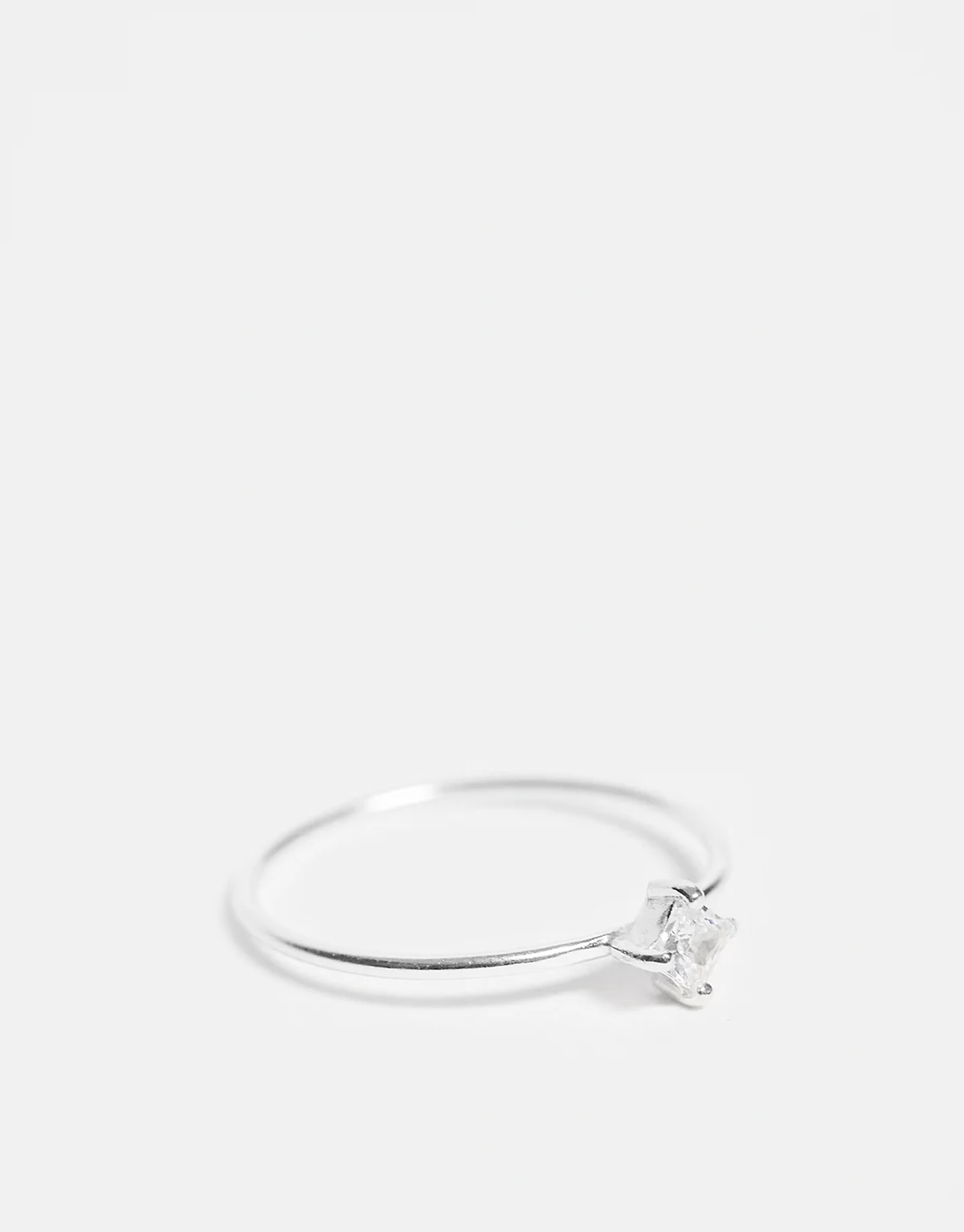 gem set square ring in sterling silver