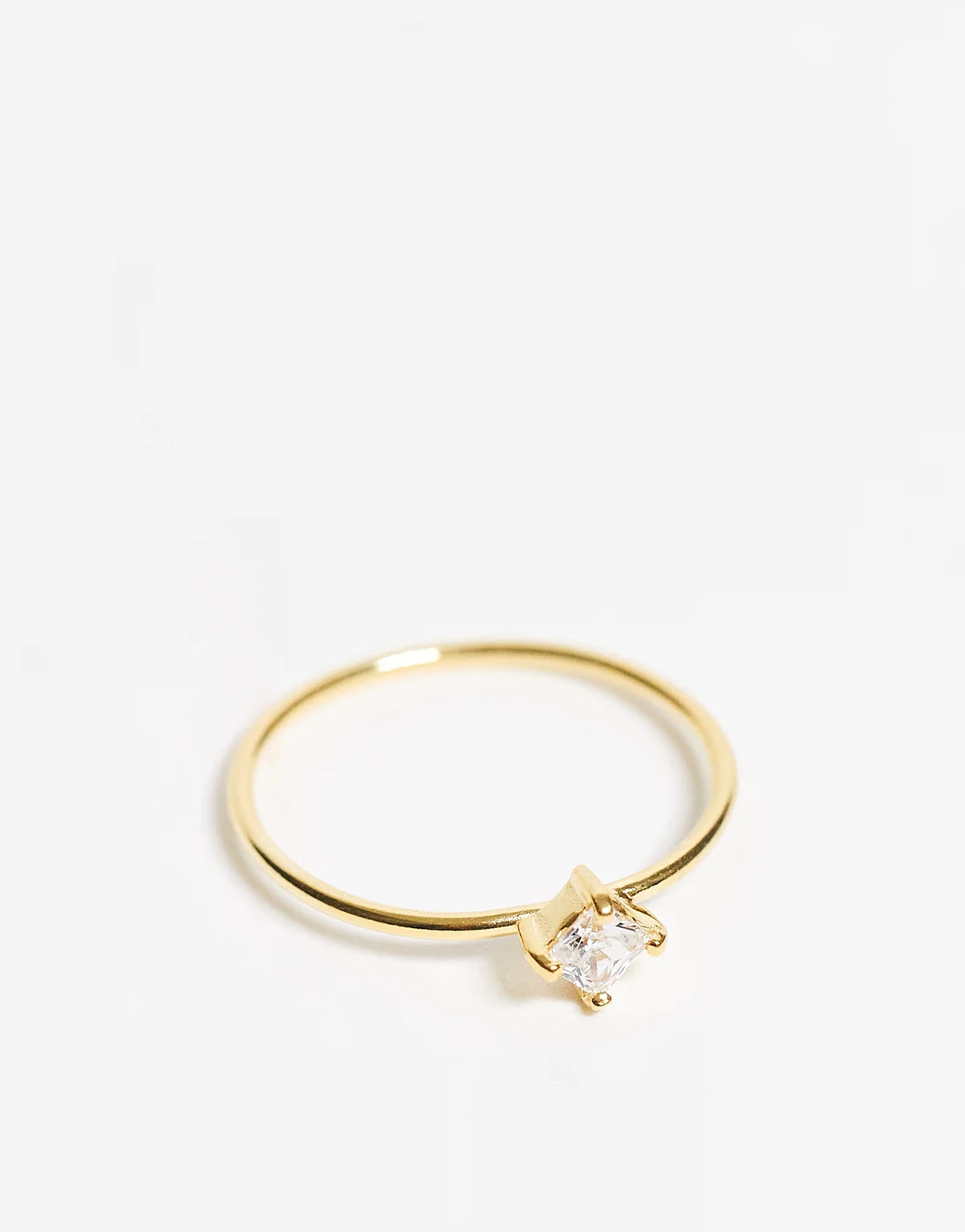 gold plated solitaire ring