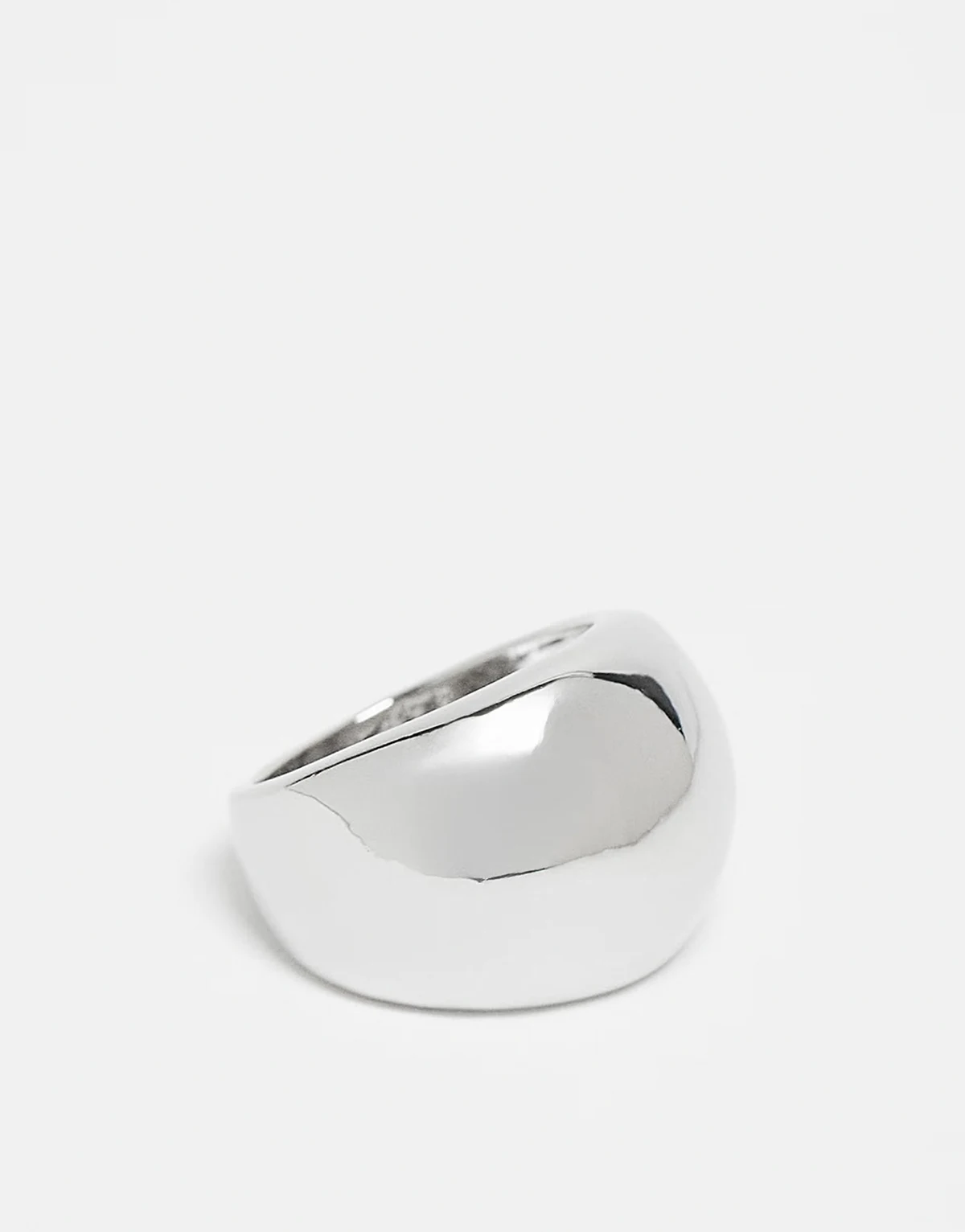 chunky ring in silver tone