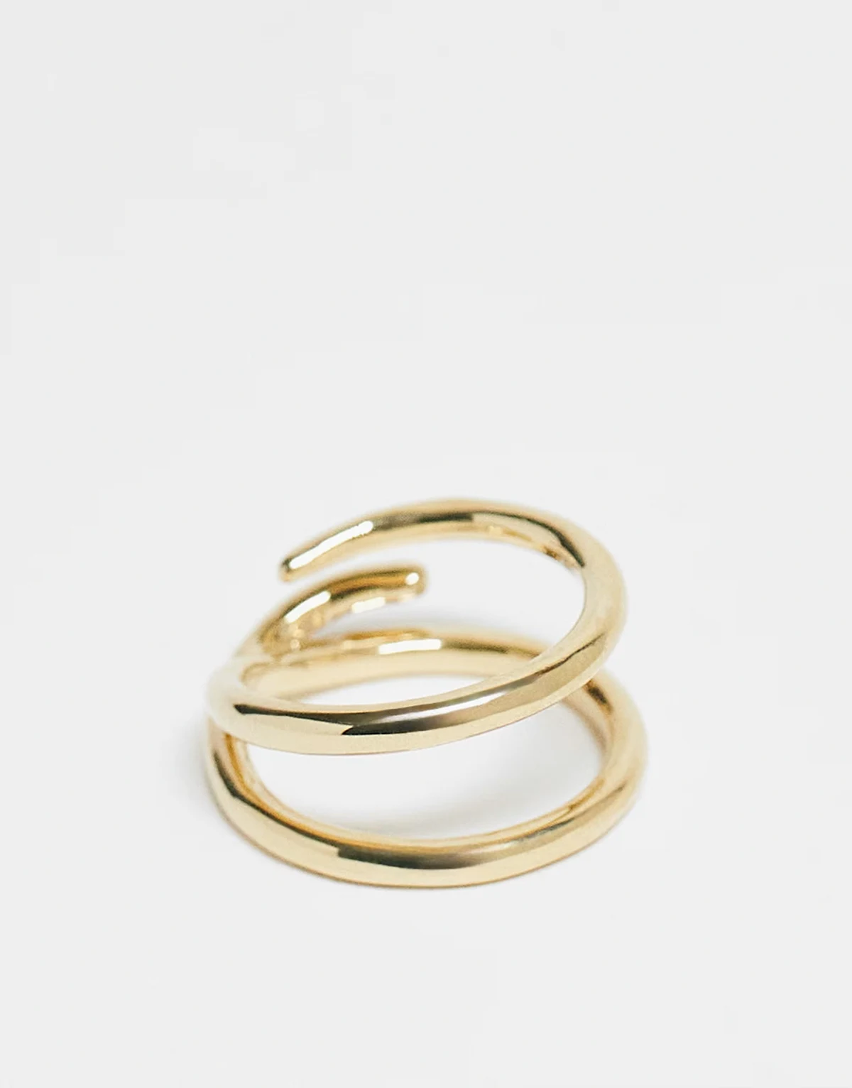 – Schmaler, asymmetrischer Ring in Goldoptik mit überkreuztem Design