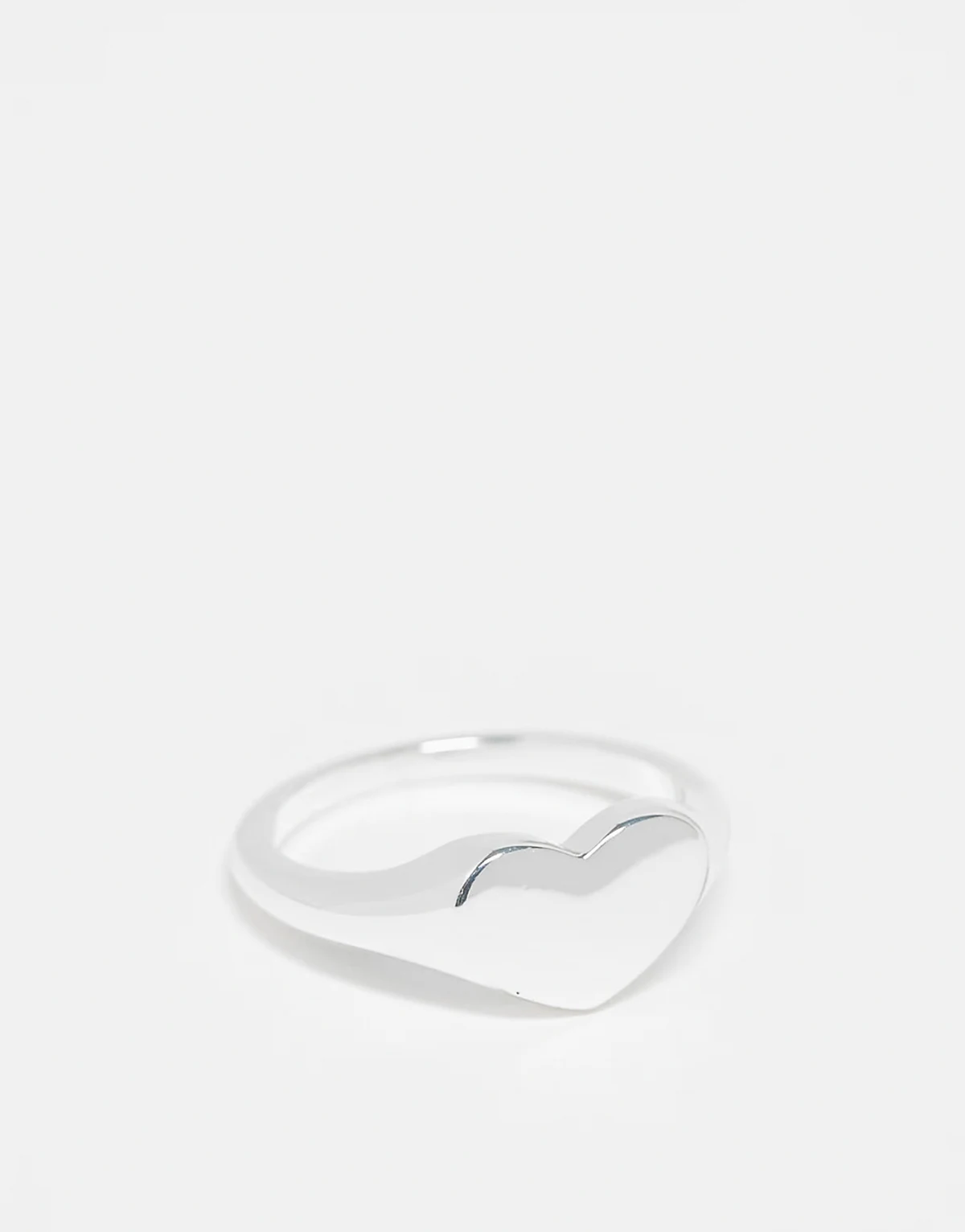 Pieces Curve – Herzförmiger Siegelring, beschichtet mit Sterlingsilber