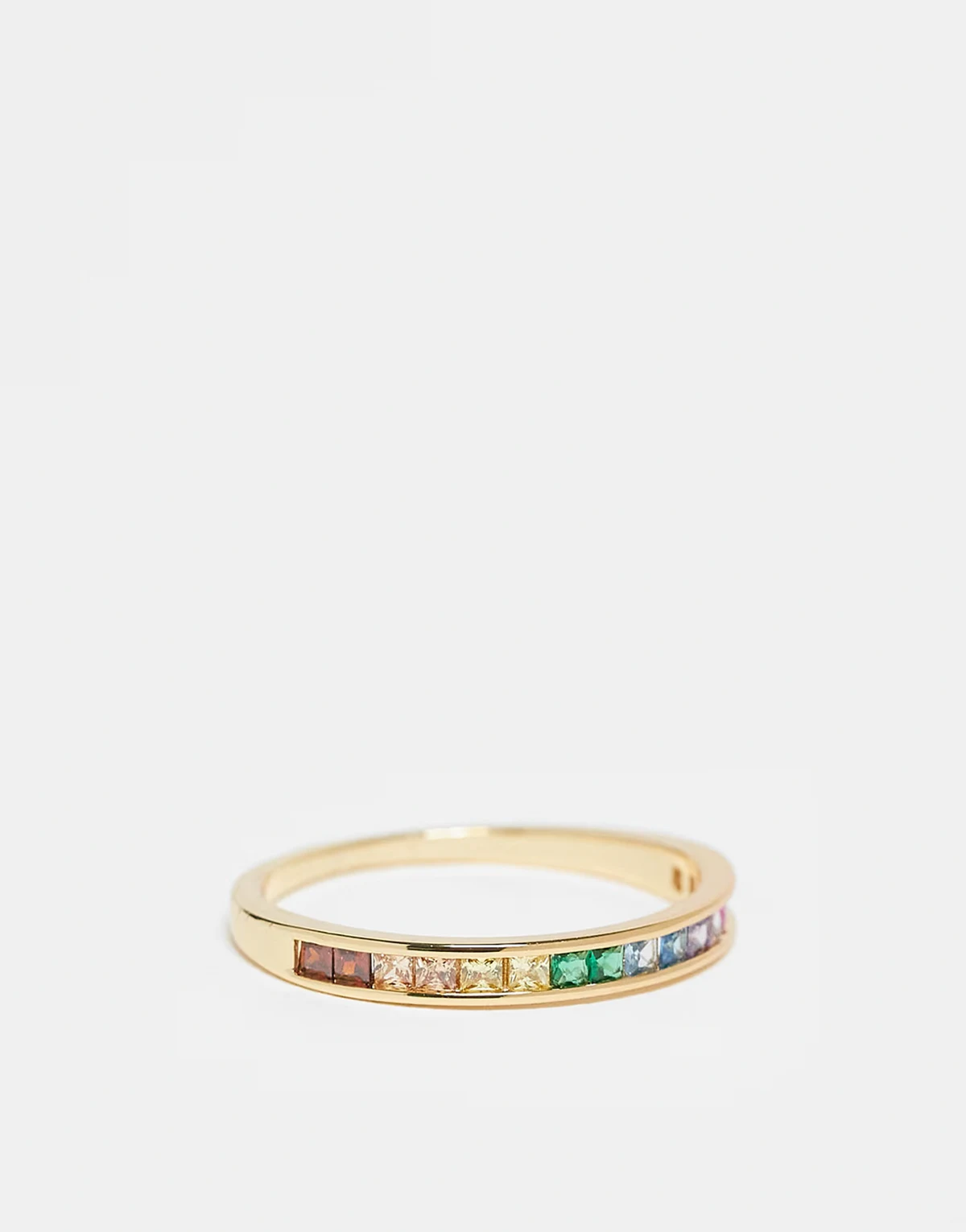 Pieces Curve 18k plated rainbow stacking ring in gold