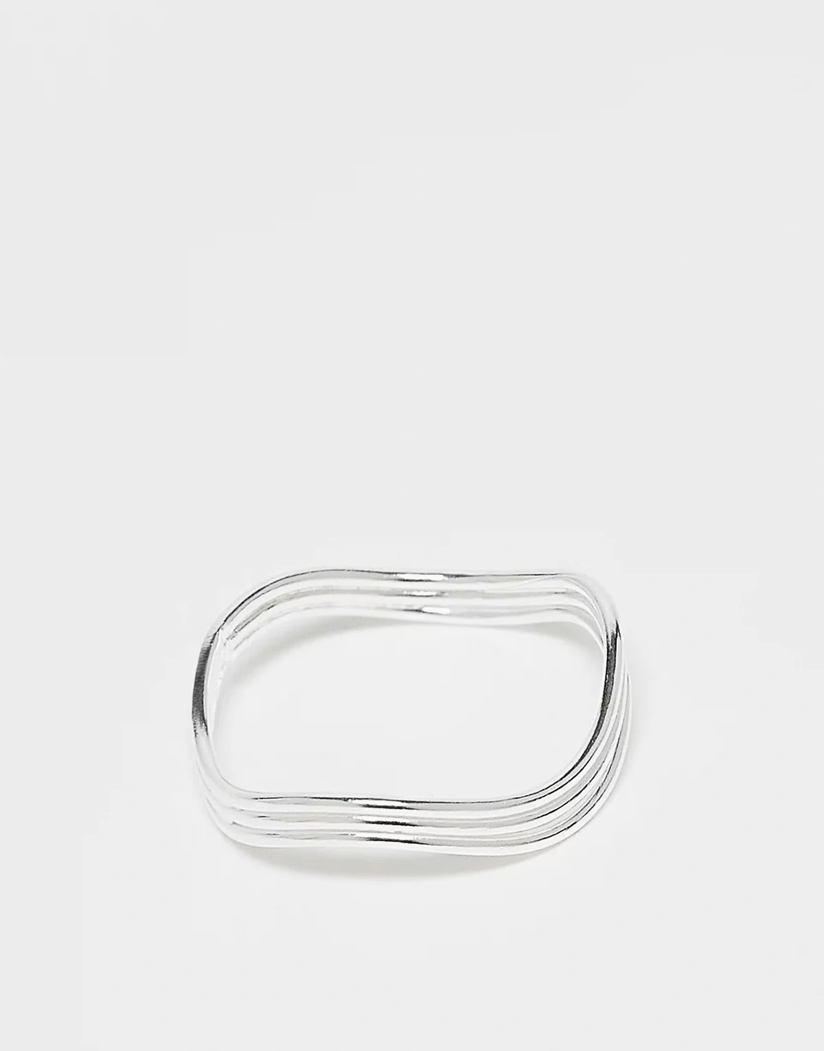 triple wave band ring in silver